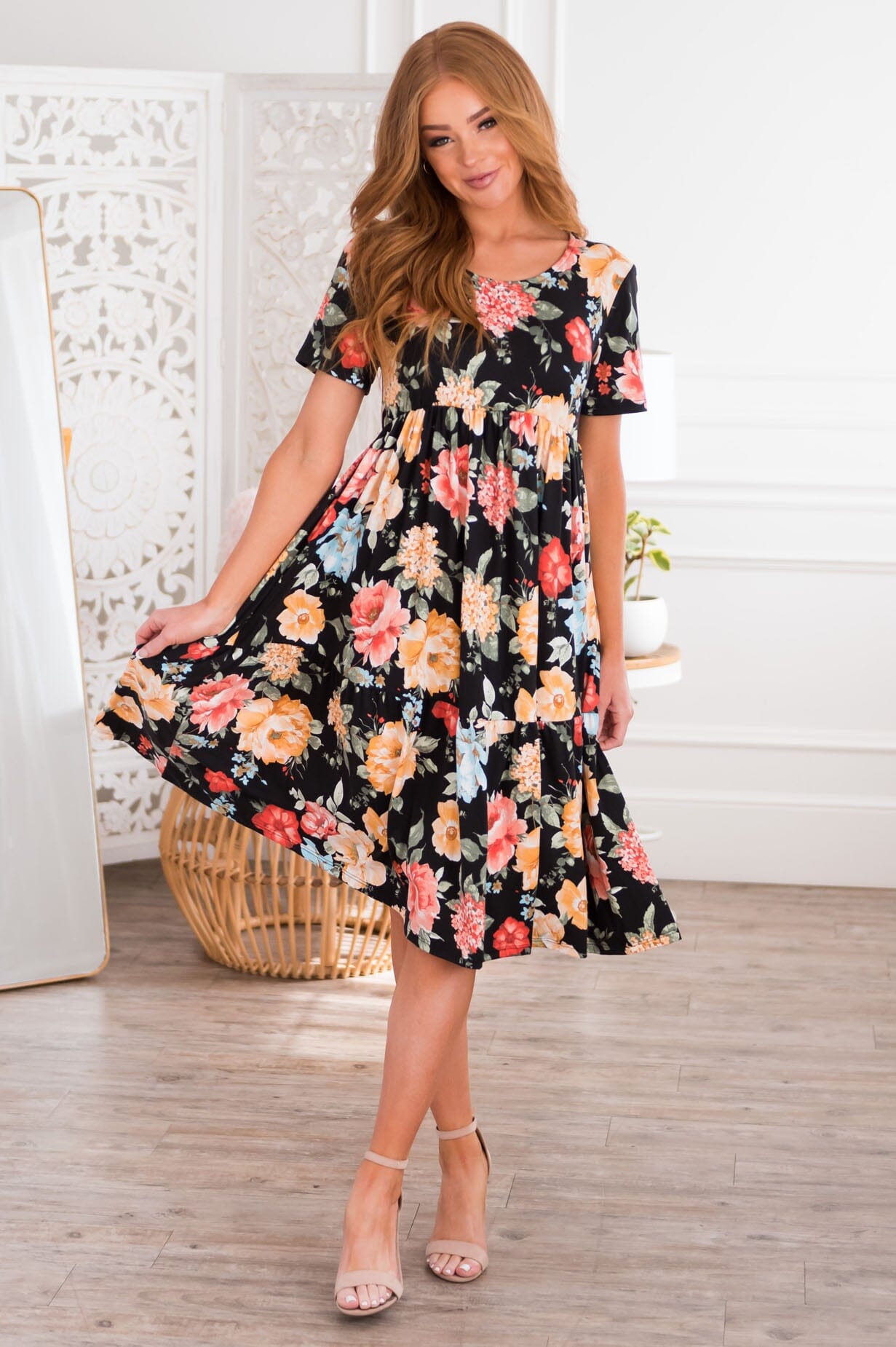 The Darlin Modest Floral Dress