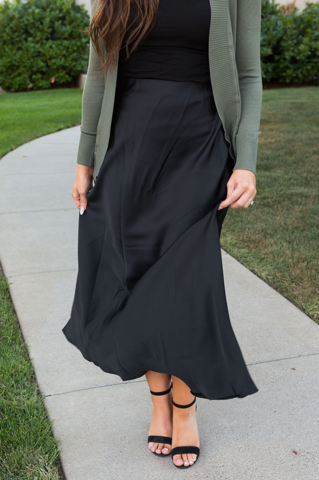 Just A Dream Away Modest Satin Skirt Skirts vendor-unknown