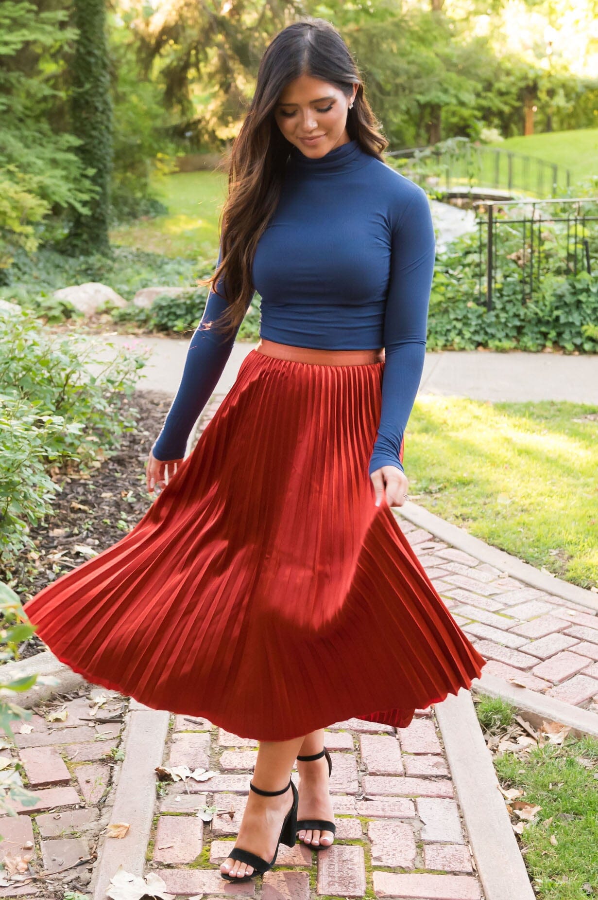 Searching For Sunset Modest Pleat Skirt Skirts vendor-unknown