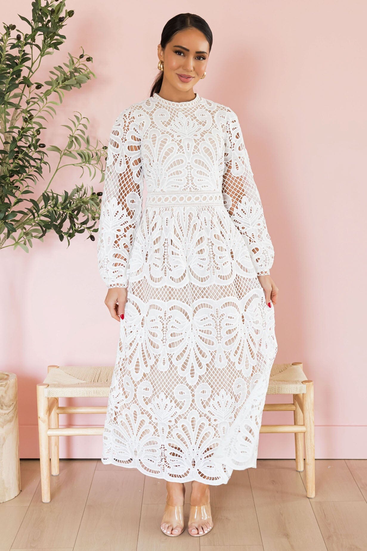 knee length dresses for ladies The Joleen Modest Lace Dress