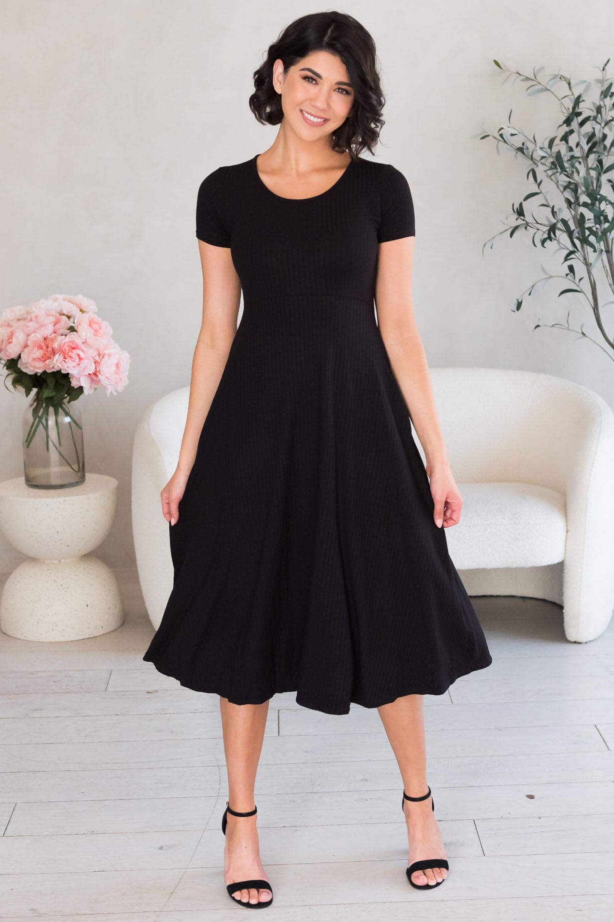 The Brigitta Modest Mid-Length Dress