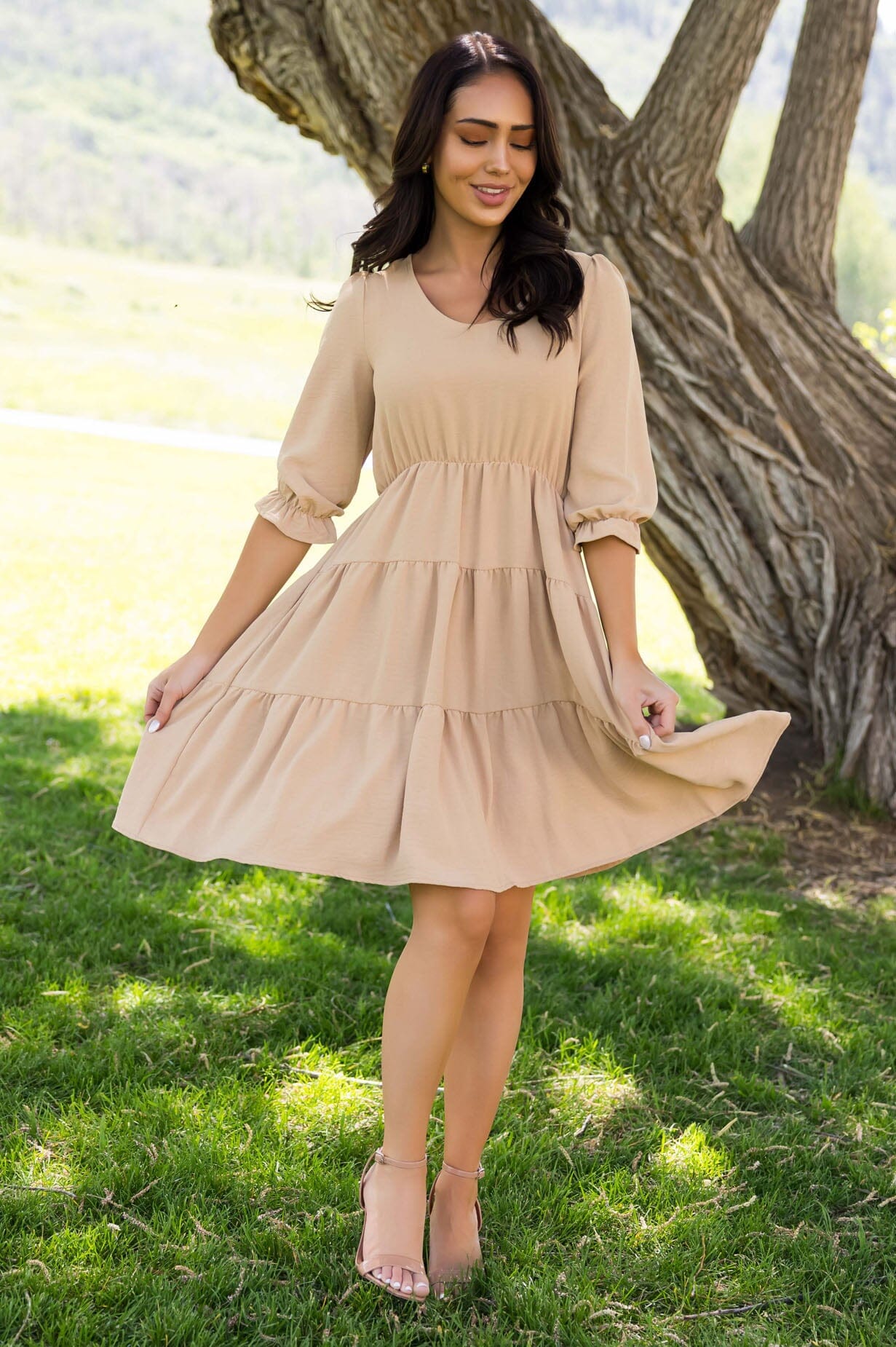 chinese dress ladies The Auston Modest Tiered Dress