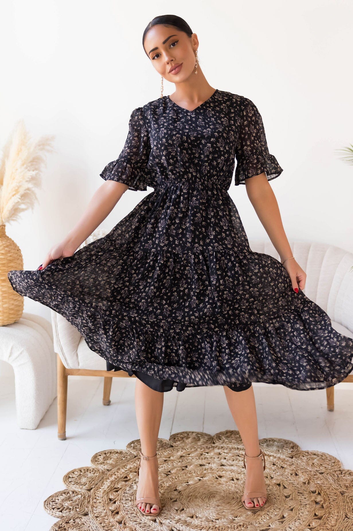 The Kamaria Modest Floral Dress