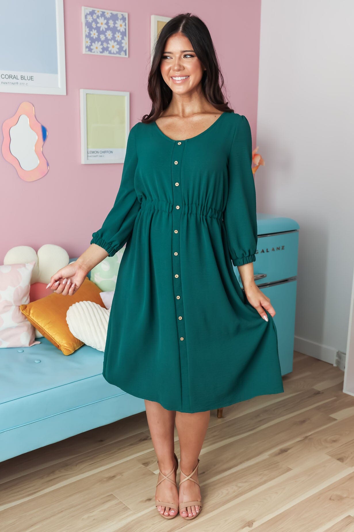 The Kasyn Modest Button Dress