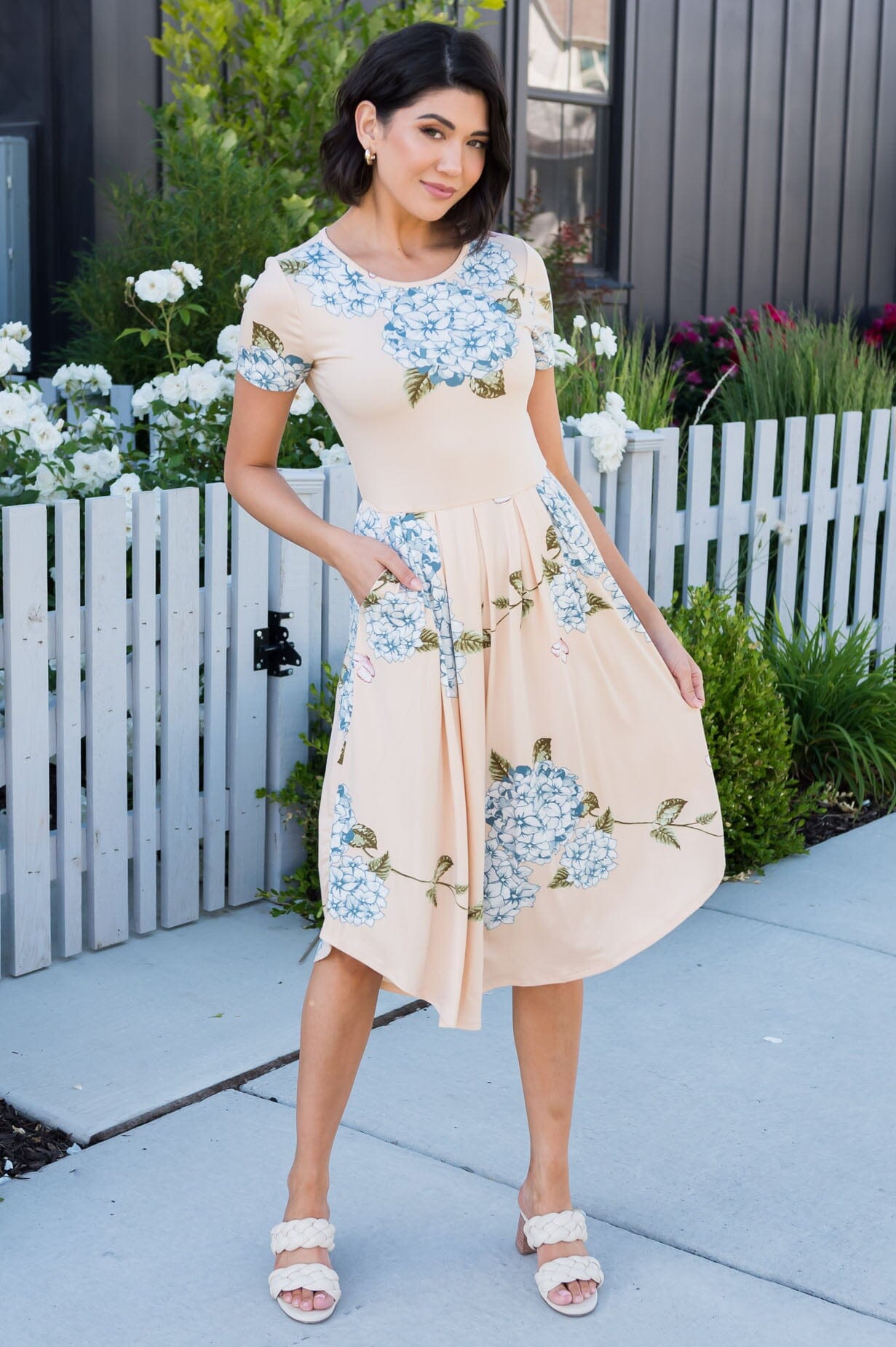 modest holiday dresses The Holly Modest Floral Dress