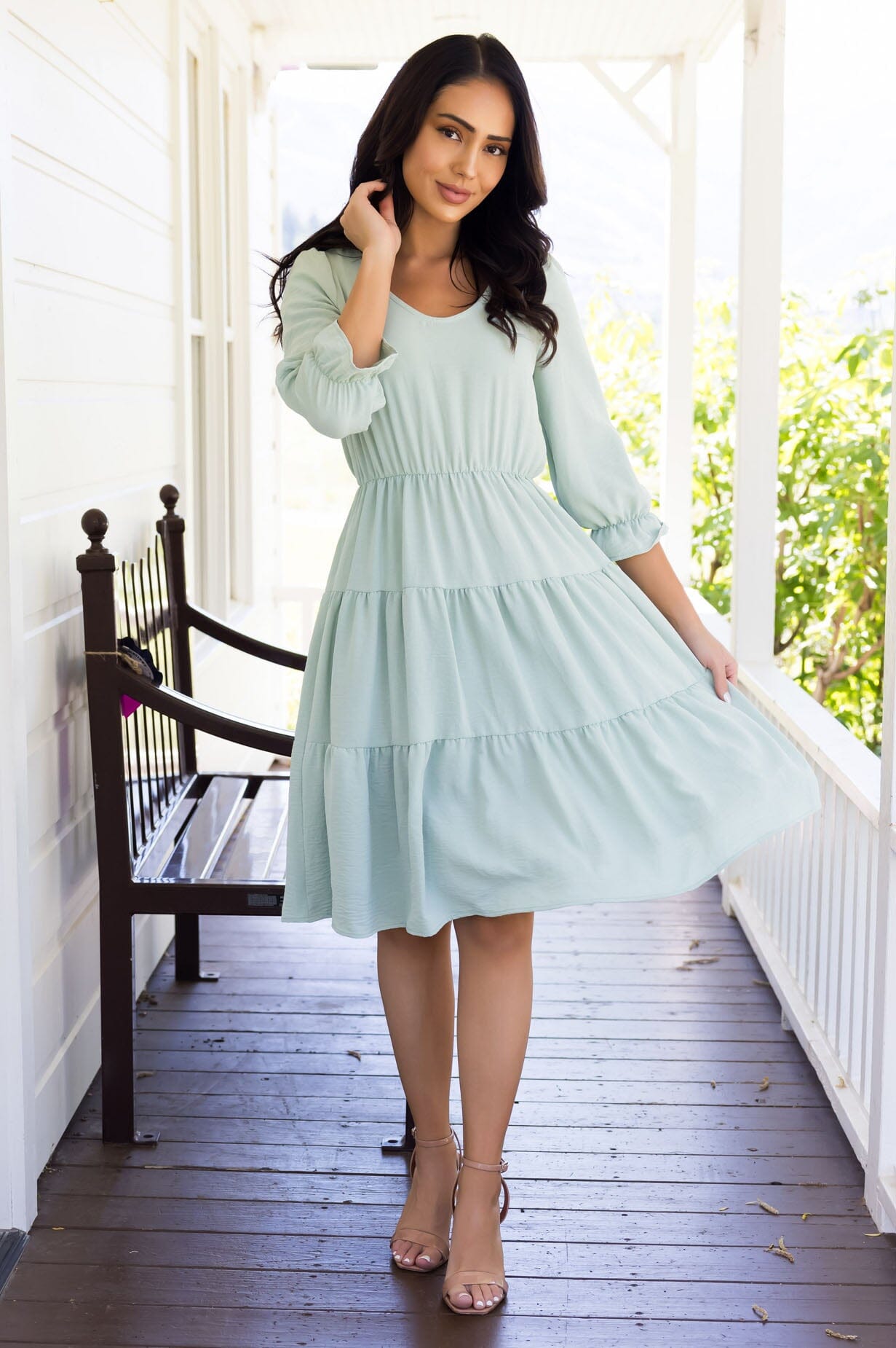 The Auston Modest Tiered Dress