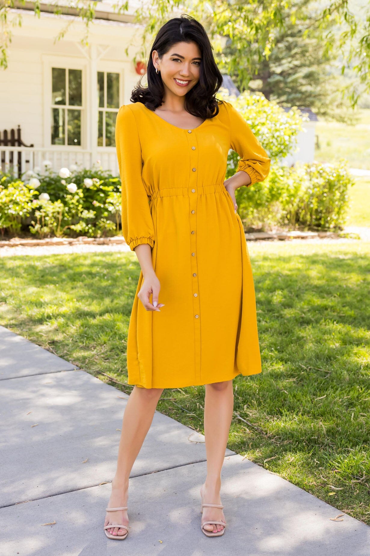 The Kasyn Modest Button Dress