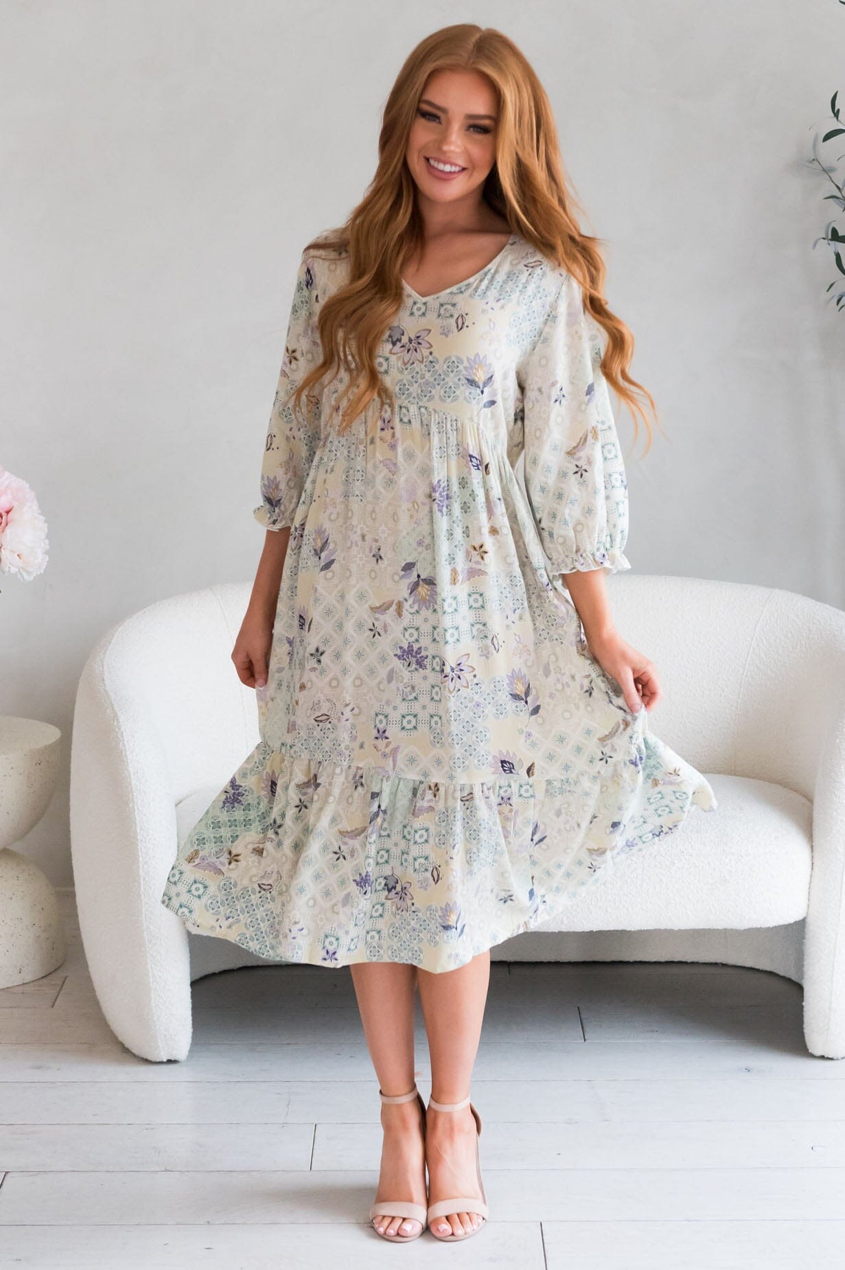 The Lark Modest Floral Dress The Lark Modest Floral Dress
