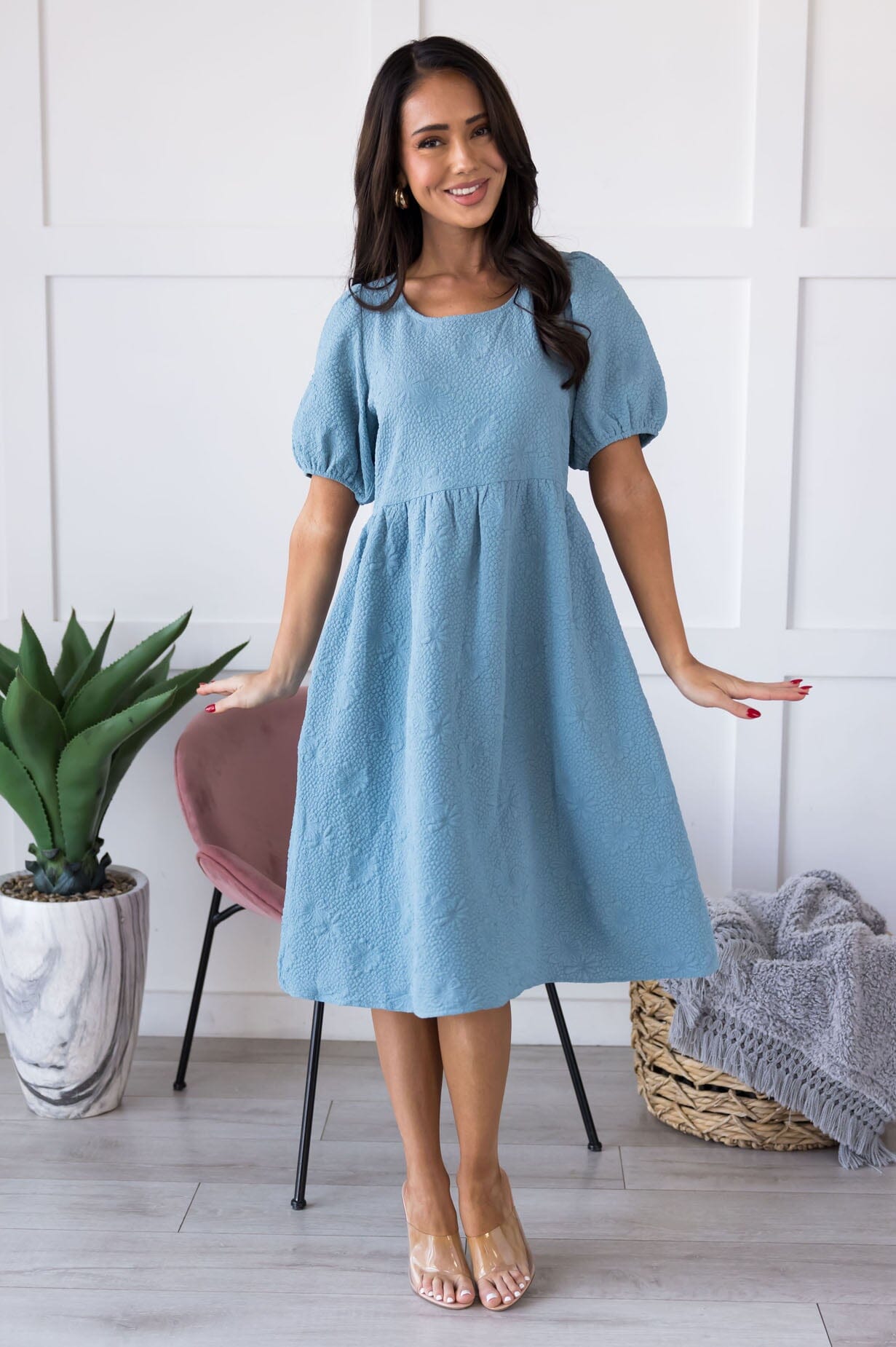 The Karen Modest Textured Dress The Karen Modest Textured Dress