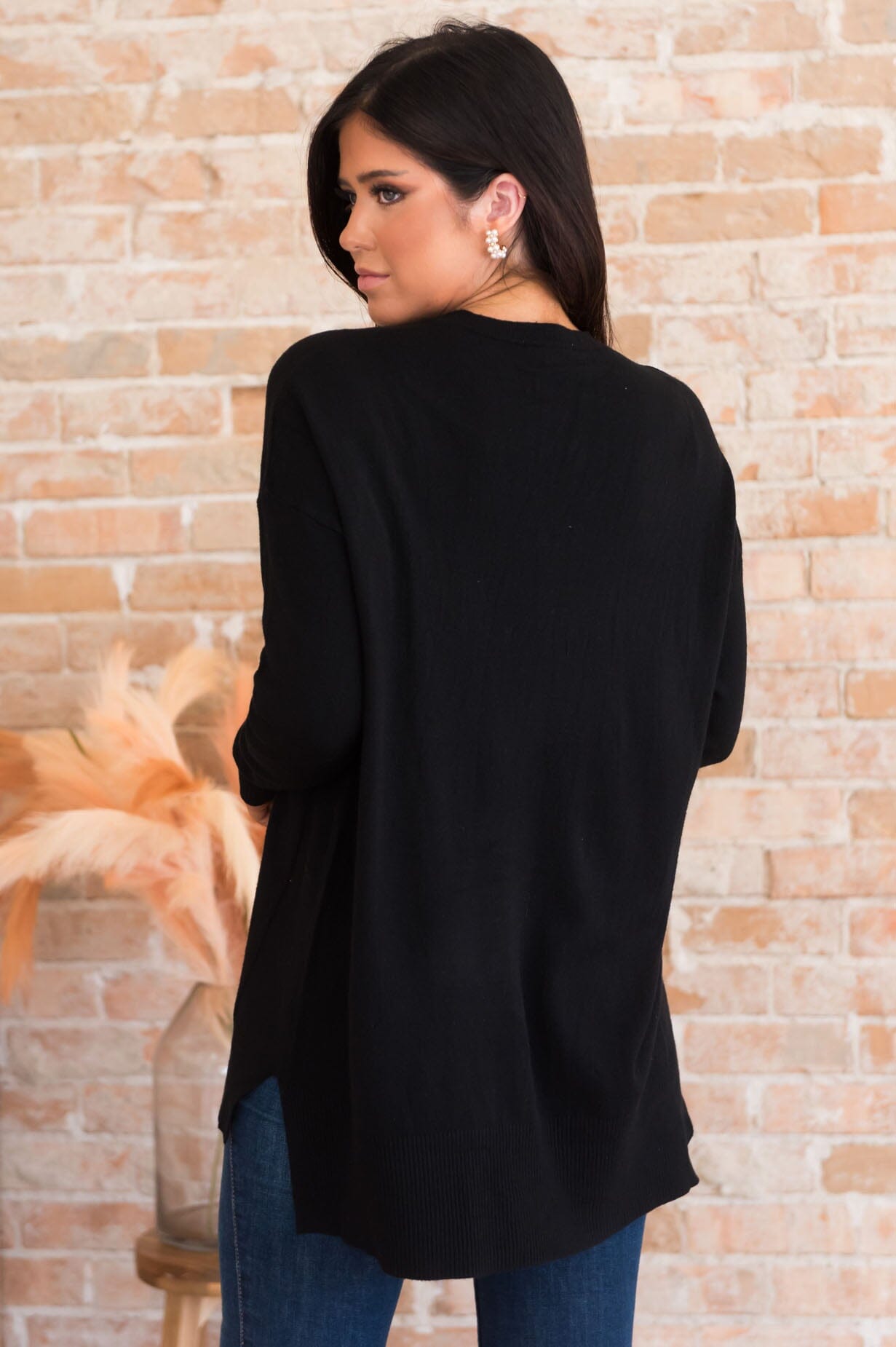 Foggy Mornings Pocket Modest Sweater Tops vendor-unknown