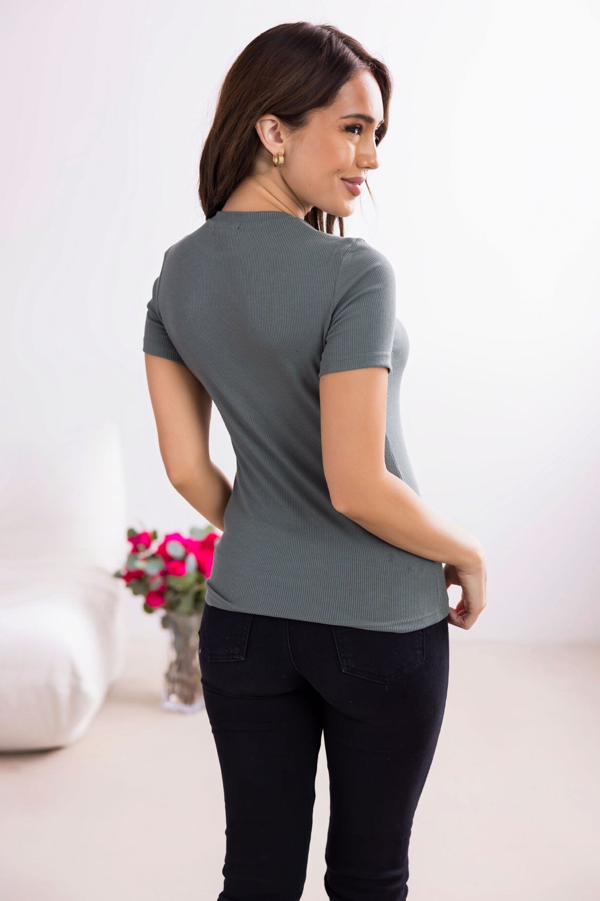 Ever So Lovely Modest Ribbed Top Tops vendor-unknown