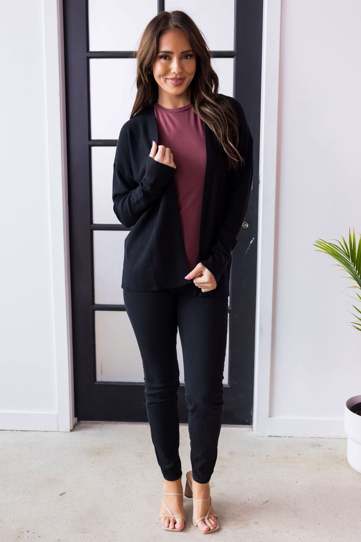 Closet Staple Waffle Cardigan Modest Dresses vendor-unknown