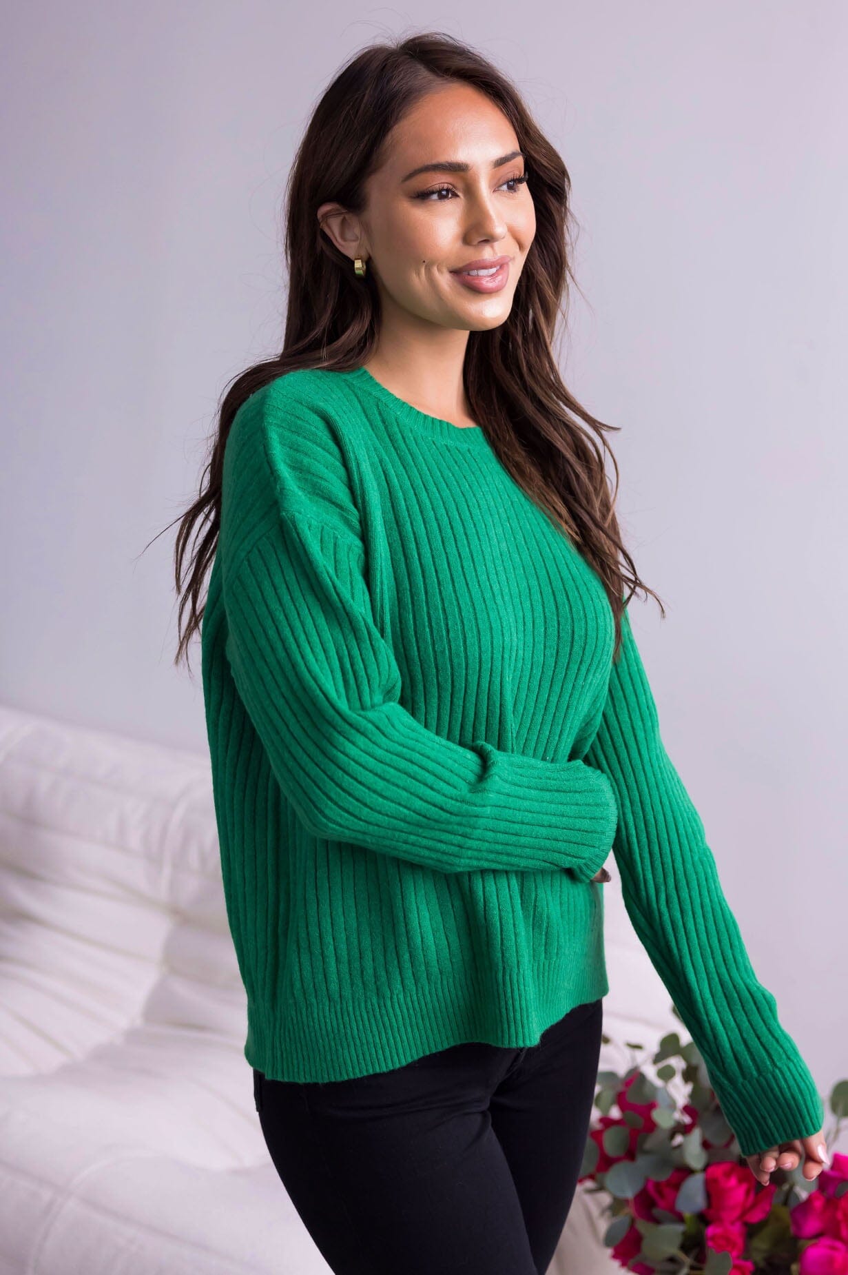 Peaceful Afternoon Ribbed Sweater Tops vendor-unknown
