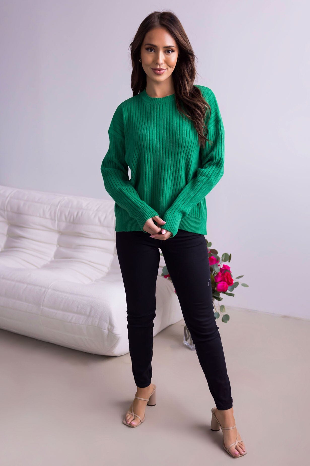 Peaceful Afternoon Ribbed Sweater Tops vendor-unknown