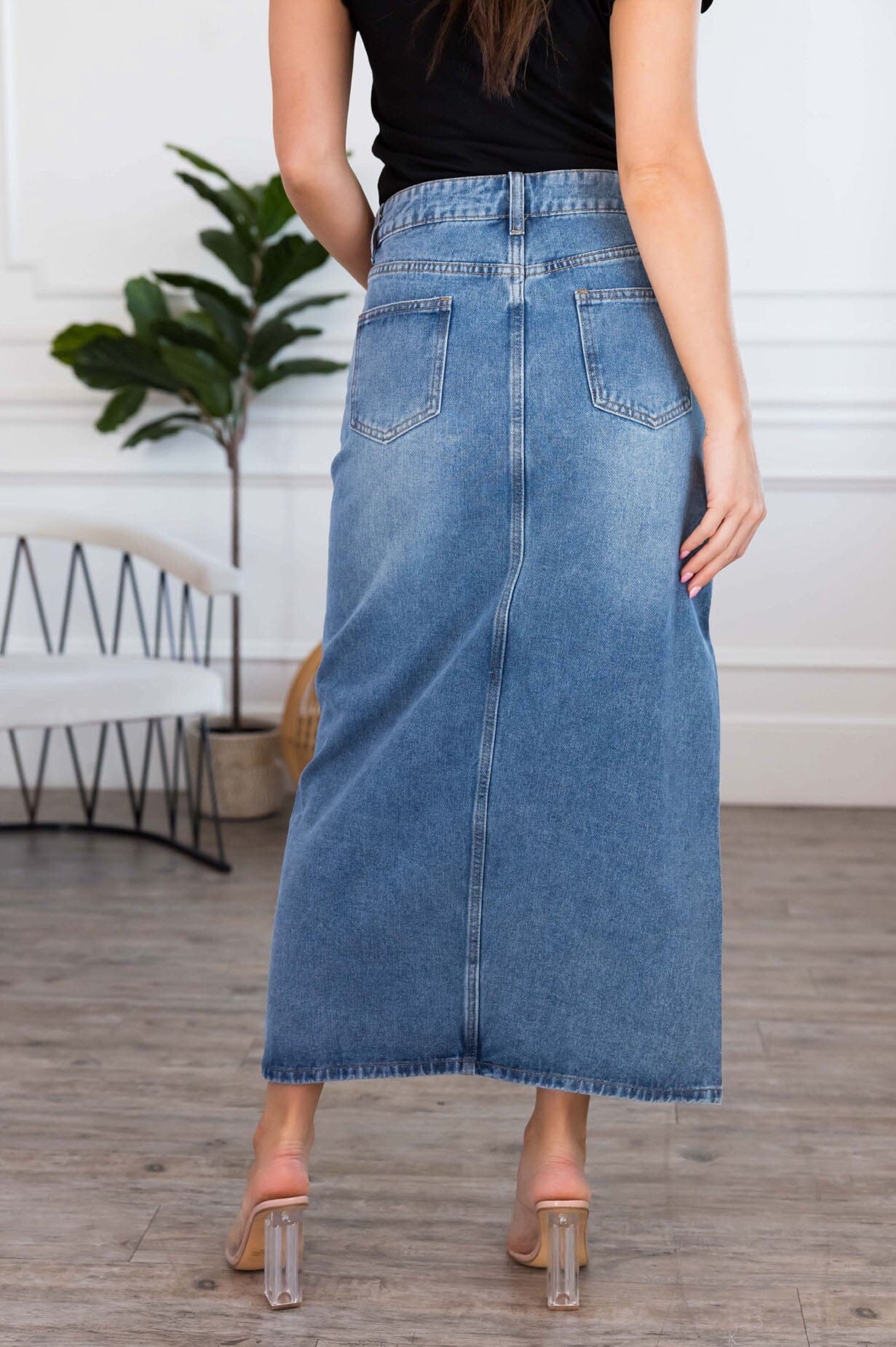 Bright Skies Modest Denim Skirt Modest Dresses vendor-unknown