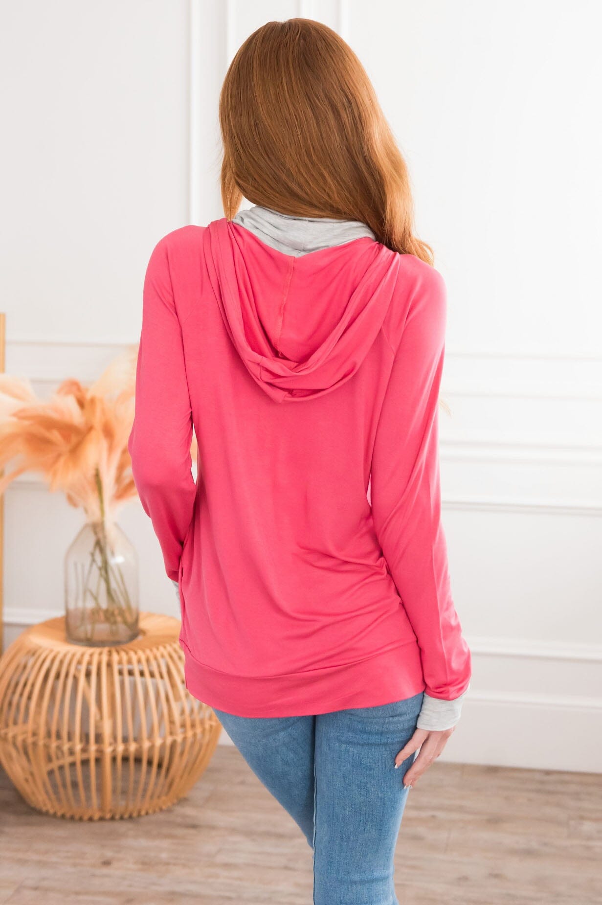 Great Abundance Modest Lightweight Hoodie Tops vendor-unknown