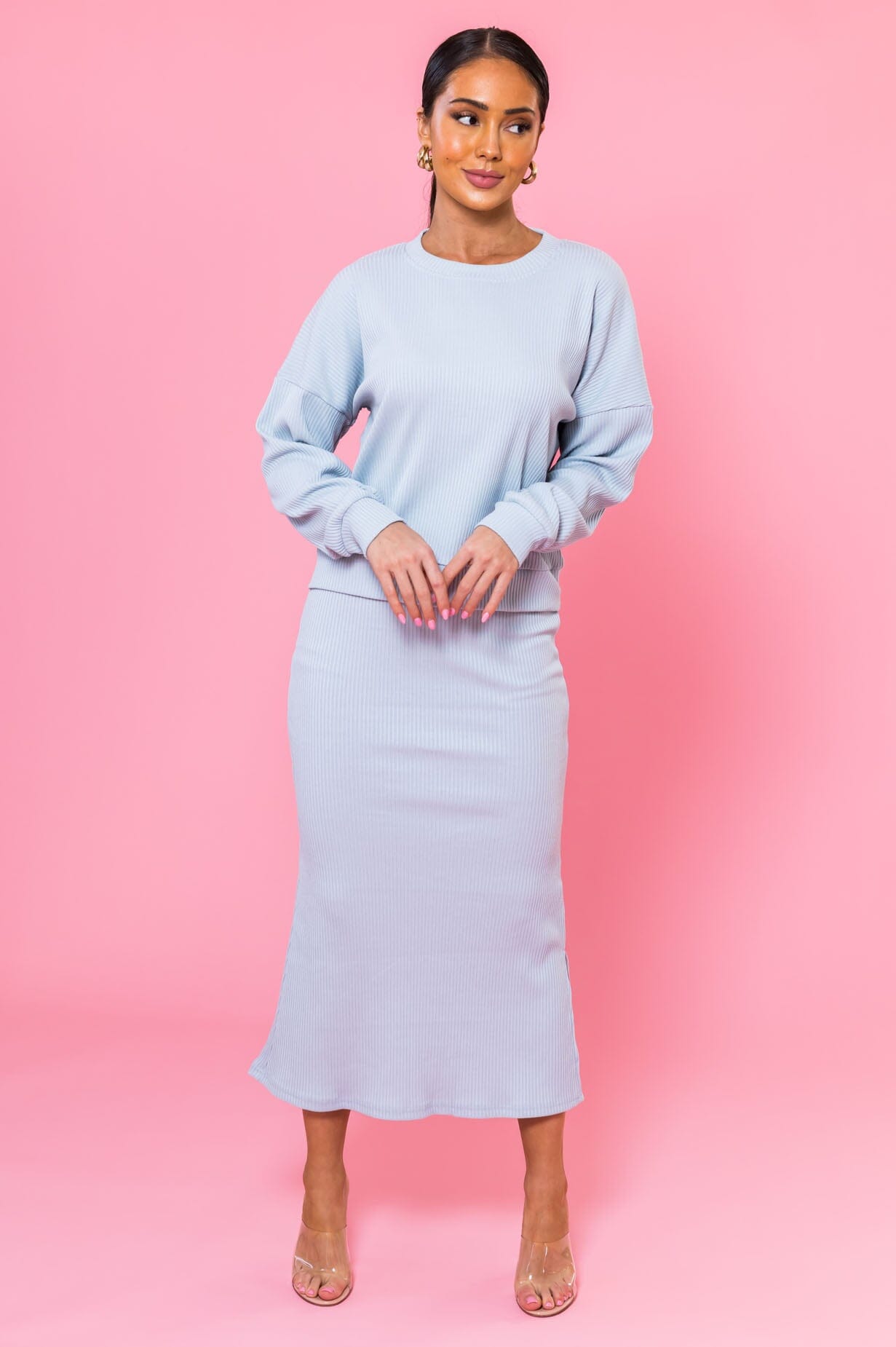 Classy And Cozy Modest Sweater Skirt Tops vendor-unknown