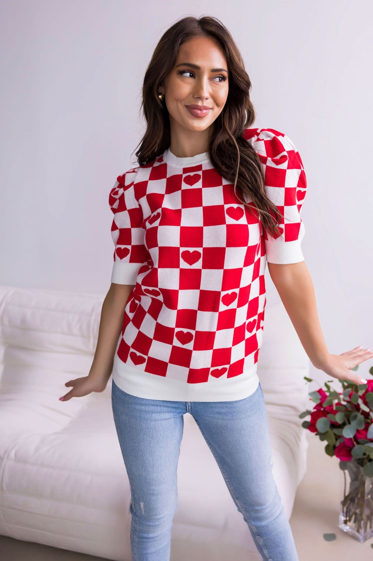 Not Playing Games Puff Sleeve Sweater Modest Dresses vendor-unknown