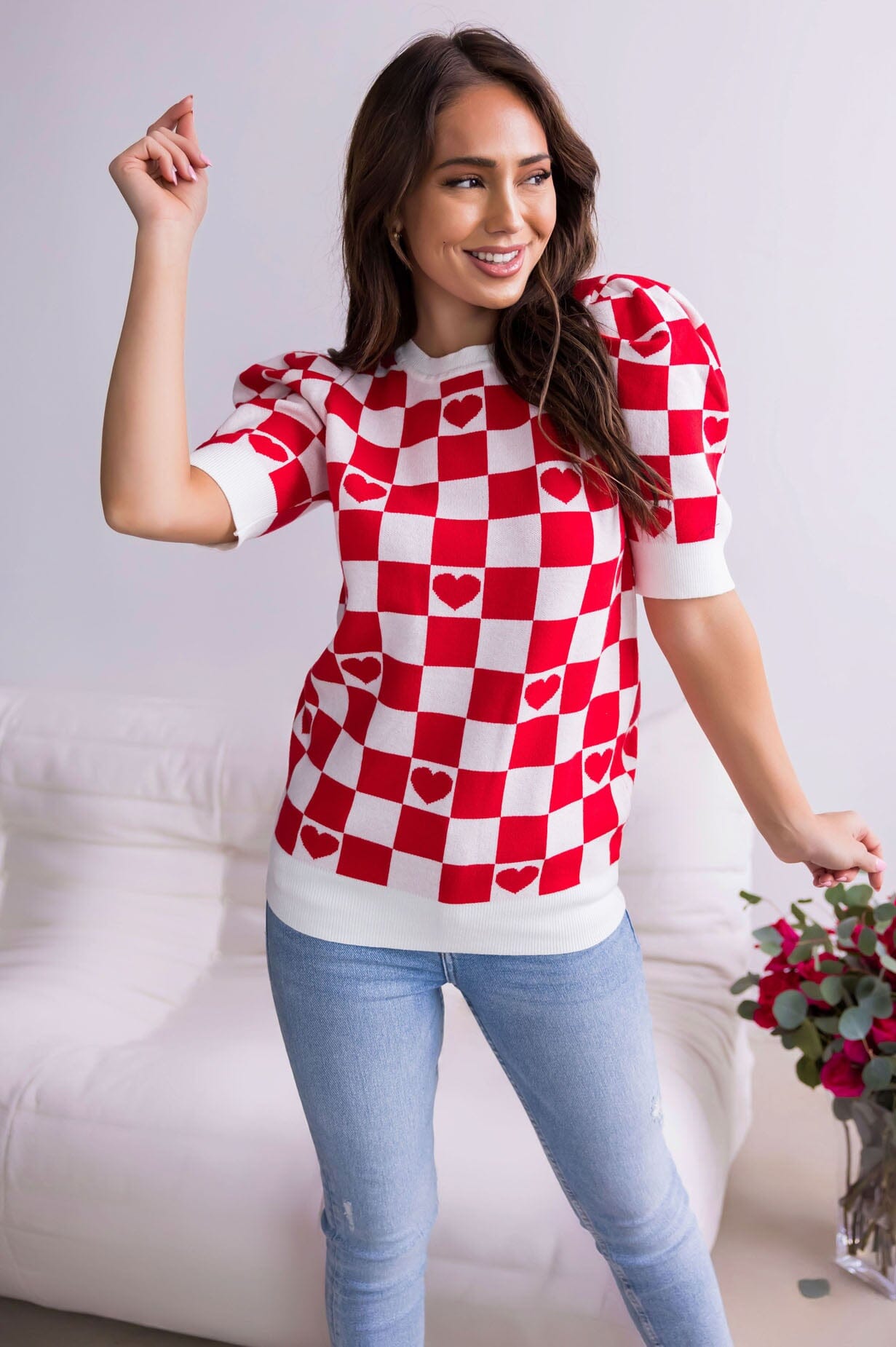 Not Playing Games Puff Sleeve Sweater Modest Dresses vendor-unknown