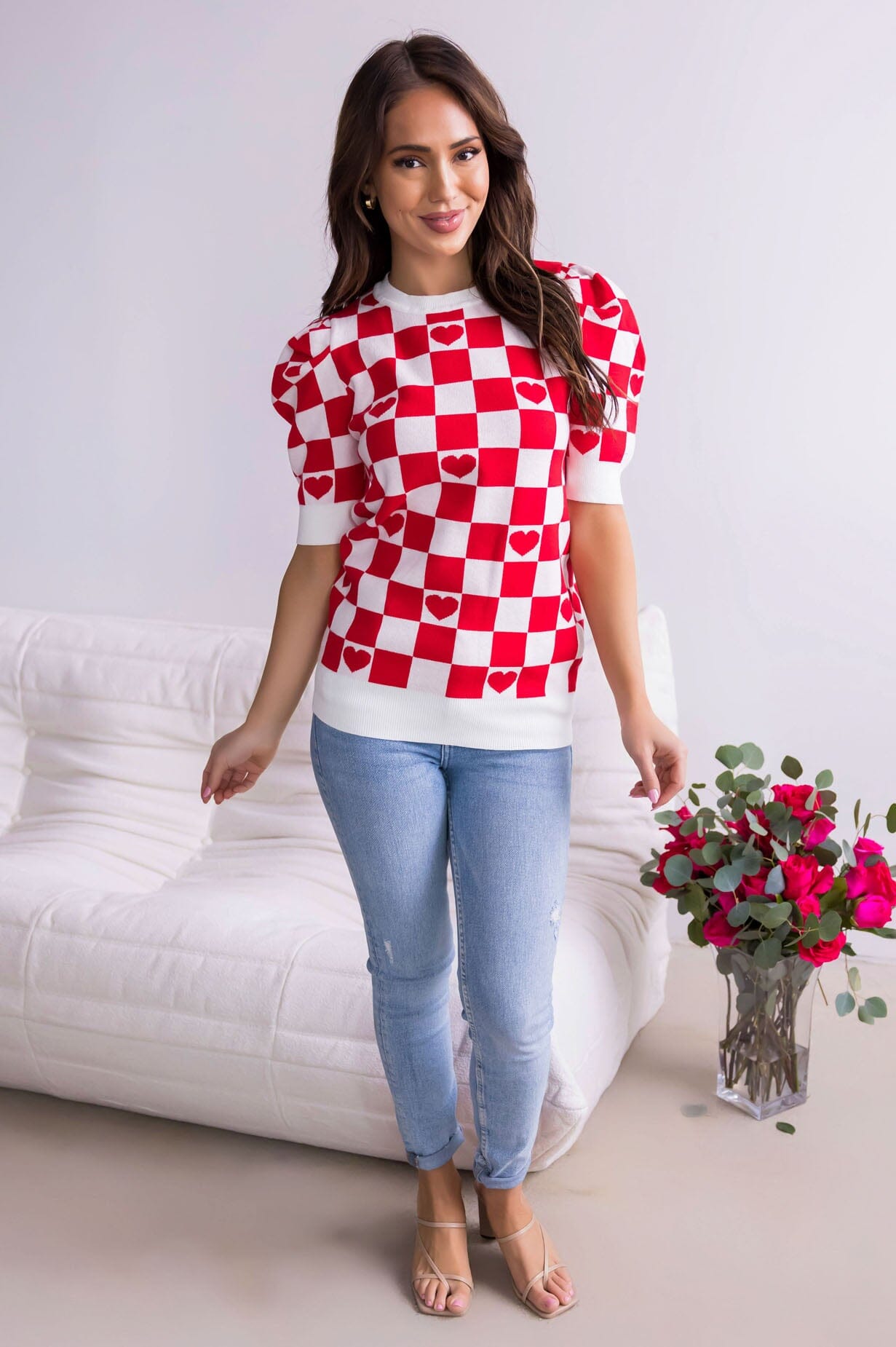 Not Playing Games Puff Sleeve Sweater Modest Dresses vendor-unknown