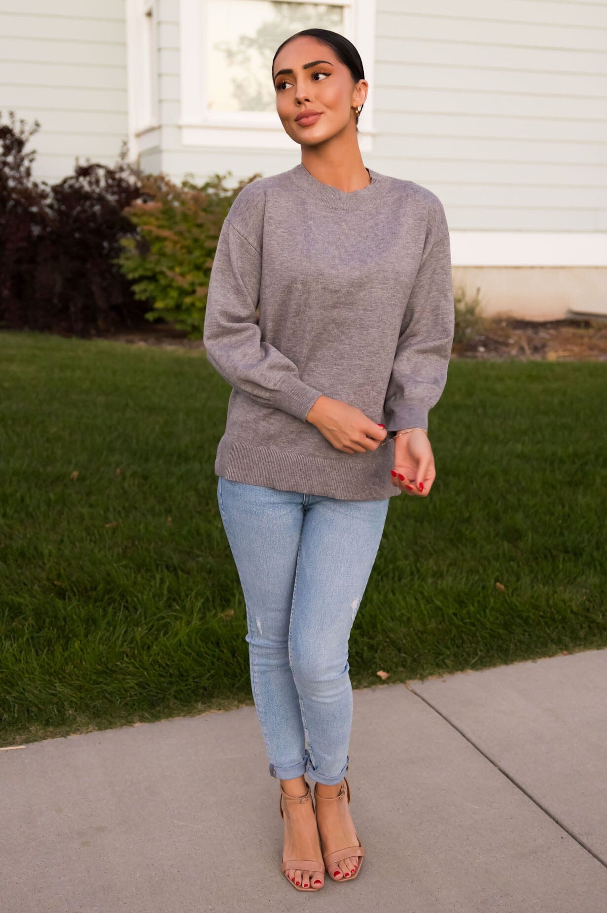 Chill Time Slouchy Sweater Tops vendor-unknown