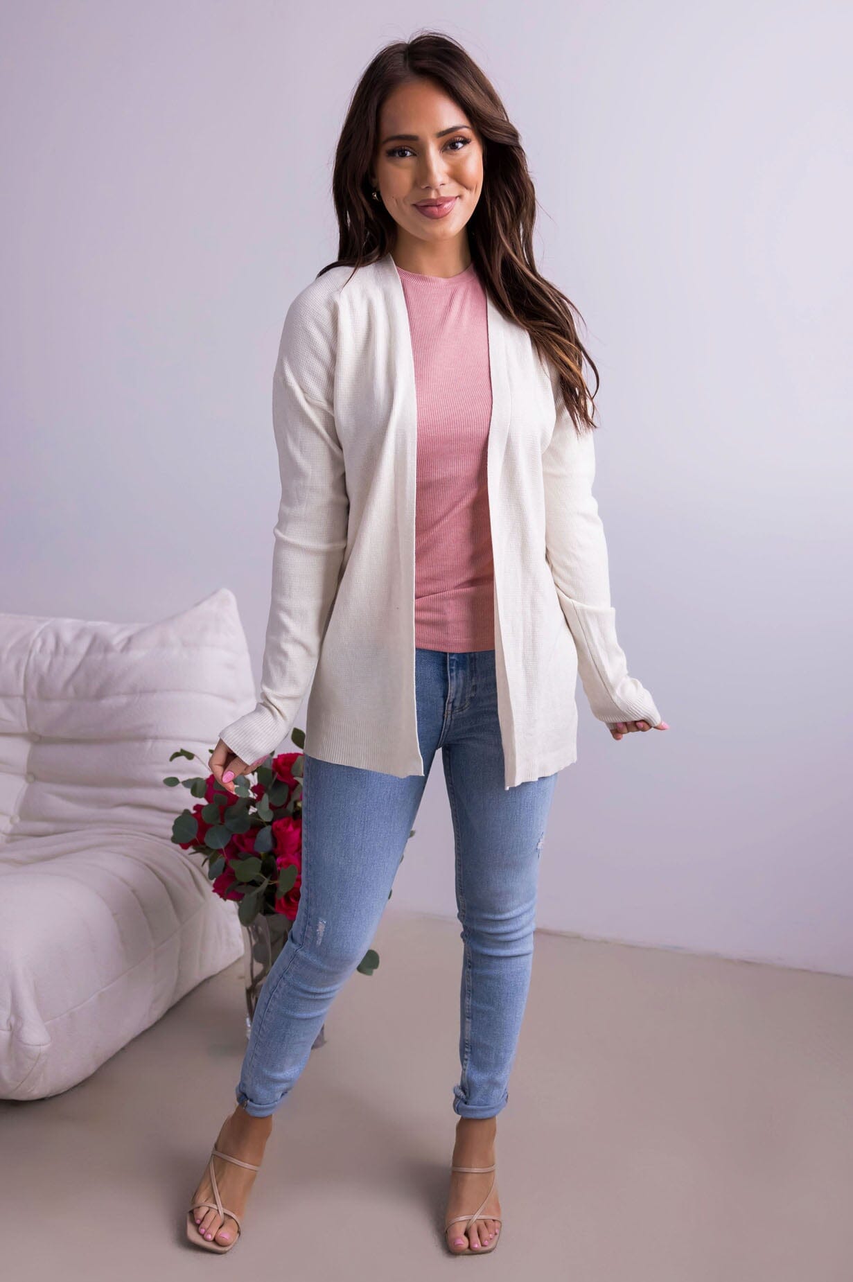 Closet Staple Waffle Cardigan Modest Dresses vendor-unknown