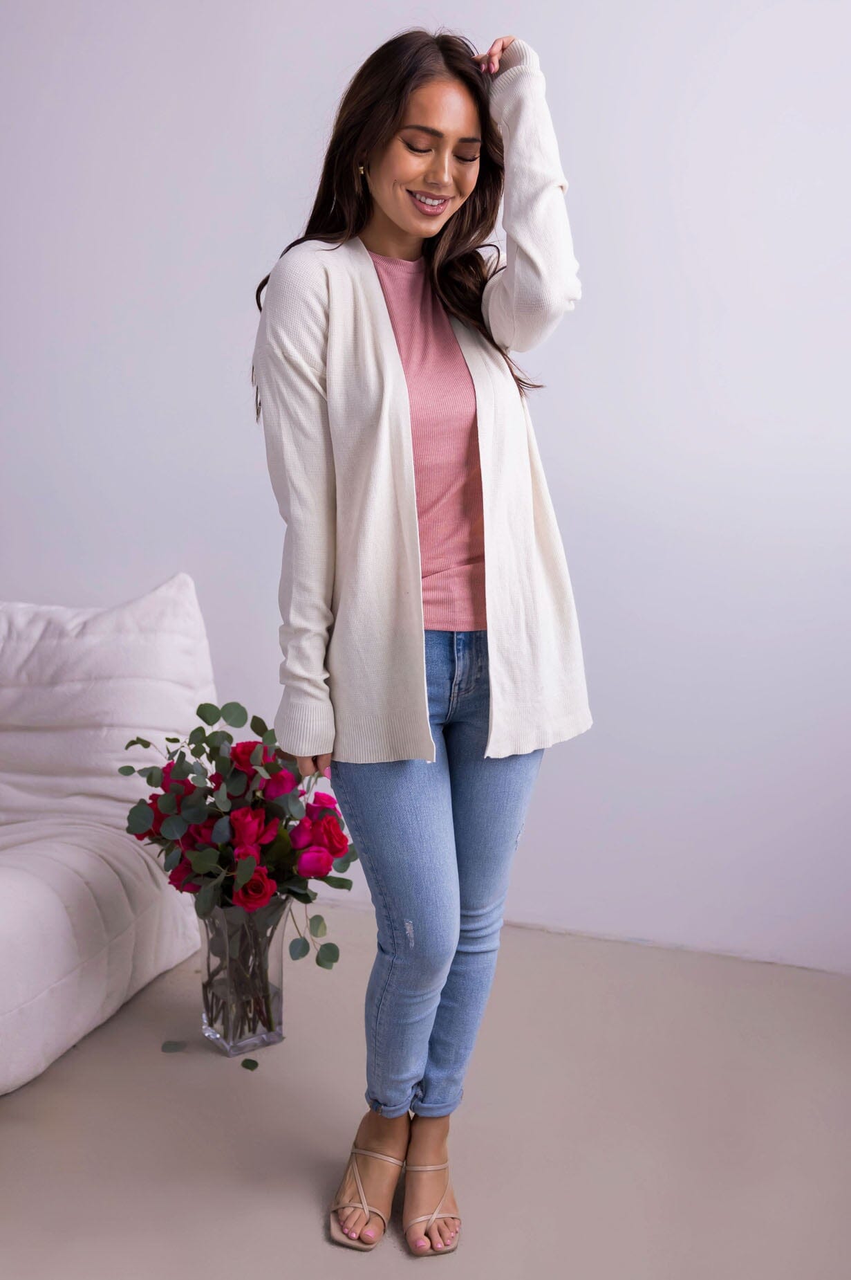 Closet Staple Waffle Cardigan Modest Dresses vendor-unknown