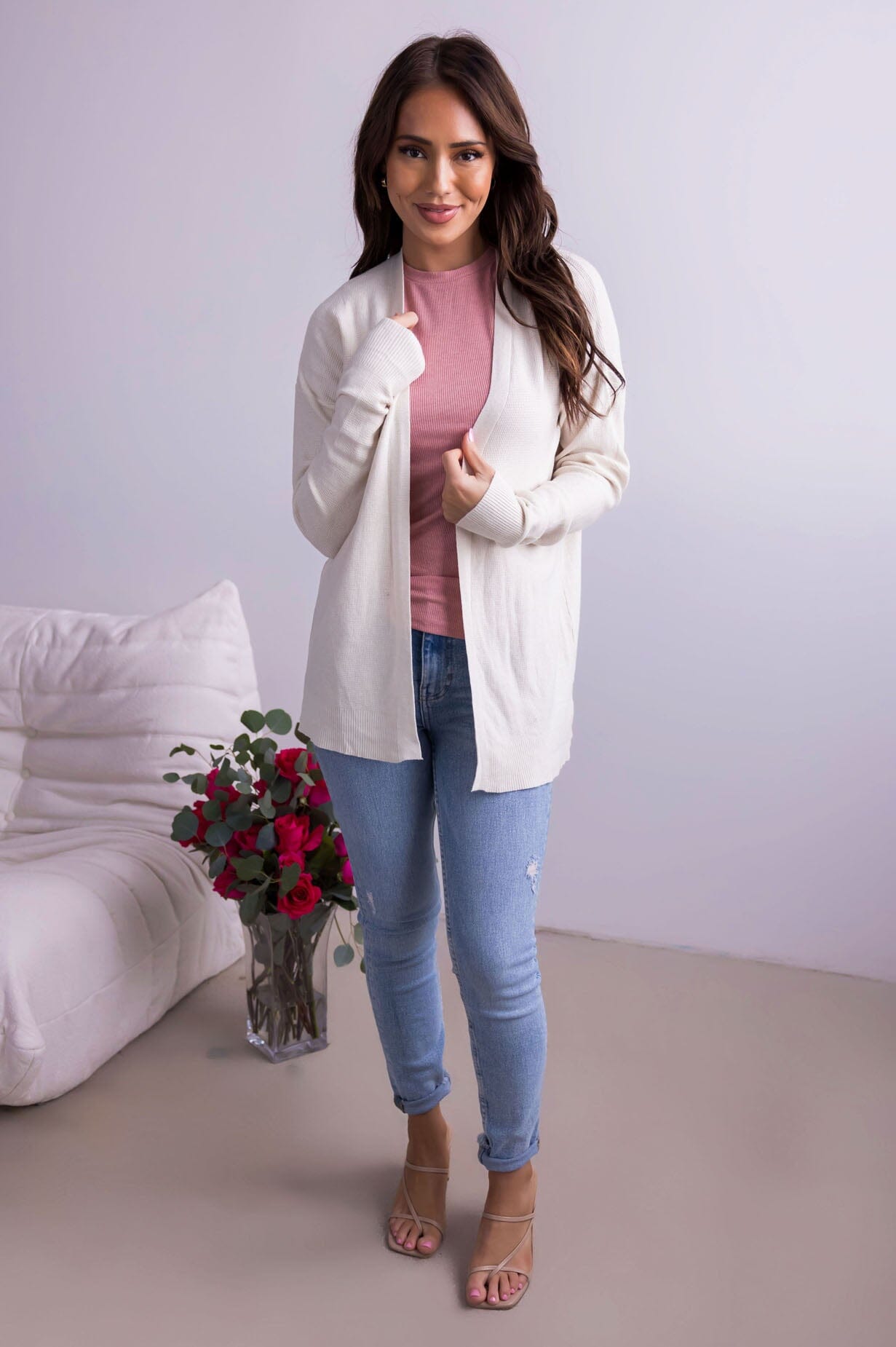 Closet Staple Waffle Cardigan Modest Dresses vendor-unknown