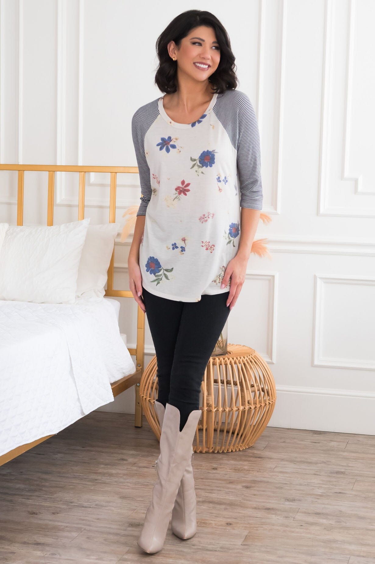 Love Is All Around Modest Baseball Tee NeeSee's Dresses