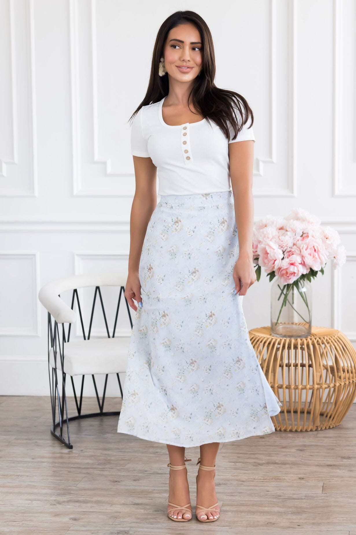 Watercolor Wonders Chiffon Skirt Modest Dresses vendor-unknown