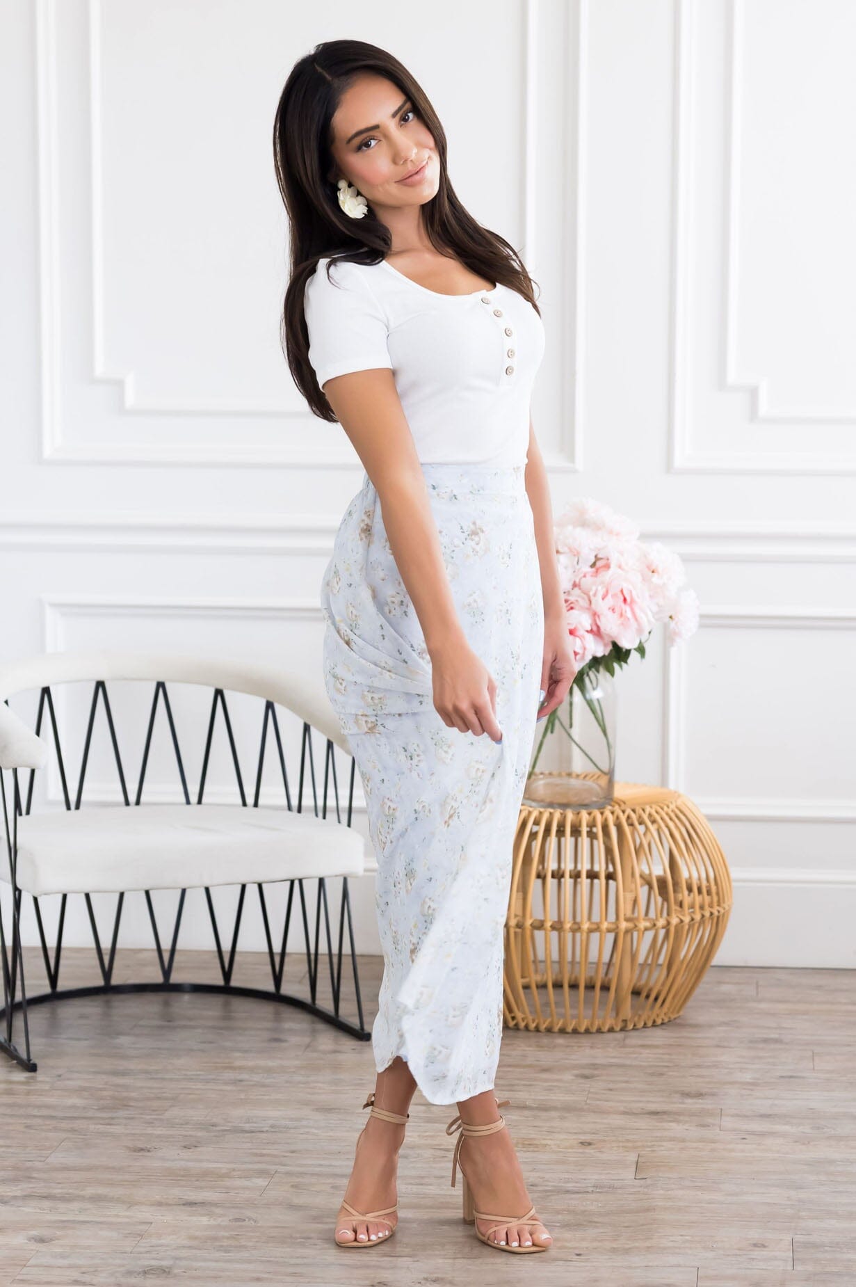 Watercolor Wonders Chiffon Skirt Modest Dresses vendor-unknown