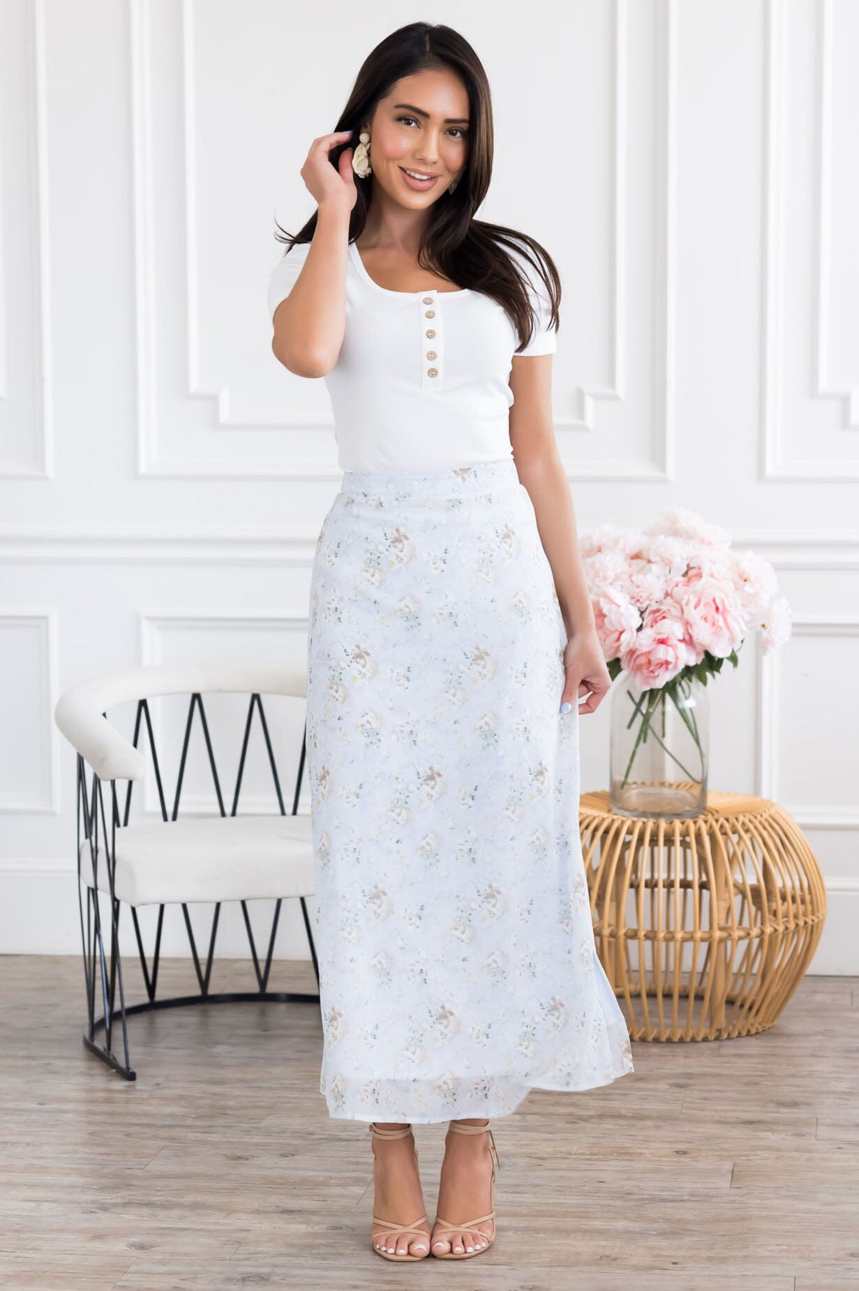 Watercolor Wonders Chiffon Skirt Modest Dresses vendor-unknown