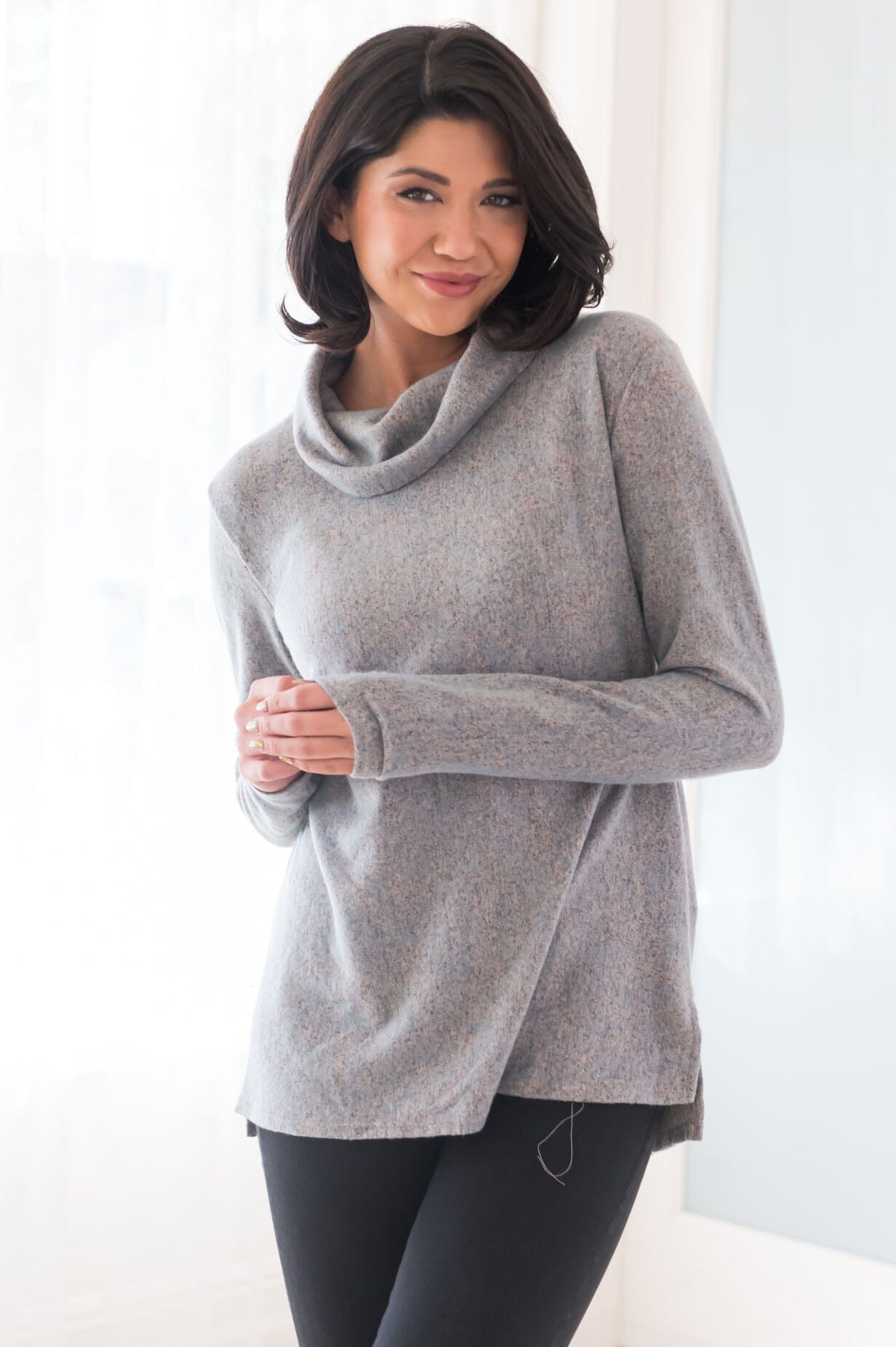 You Are So Loved Modest Cowl Neck Sweater Tops vendor-unknown