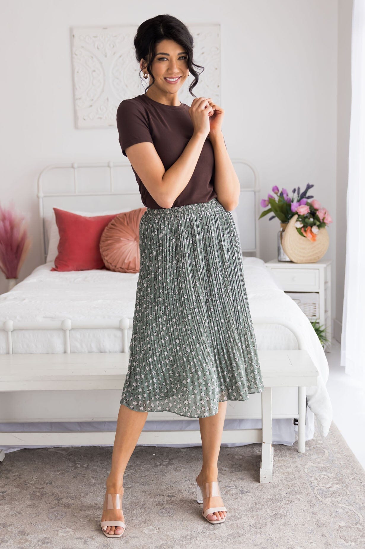 Always Blooming Modest Pleat Skirt Modest Dresses vendor-unknown