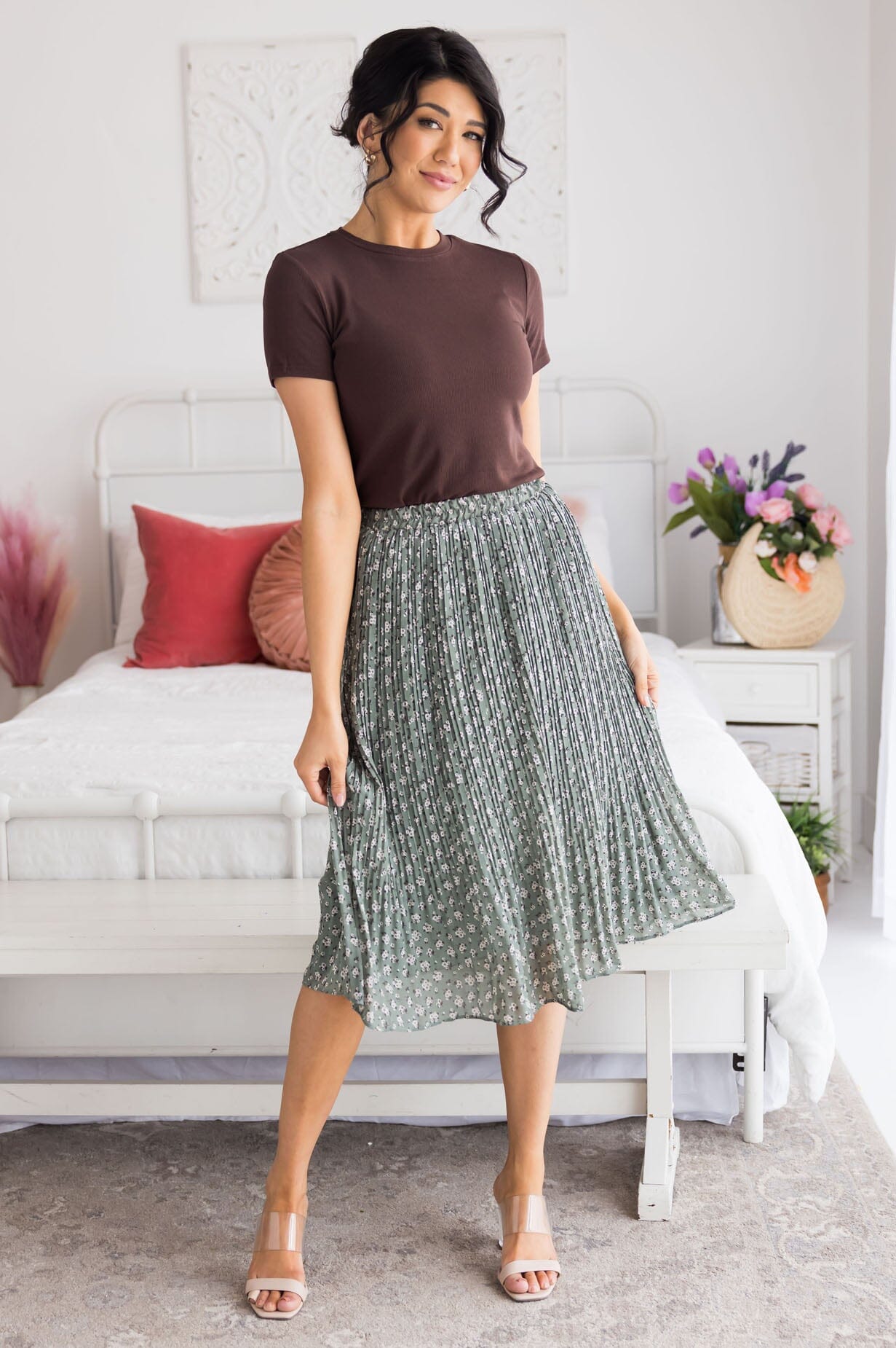 Always Blooming Modest Pleat Skirt Modest Dresses vendor-unknown