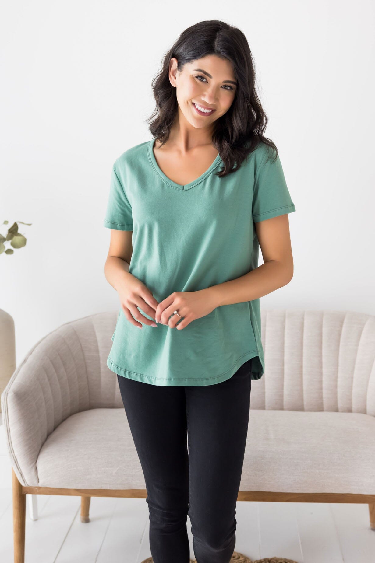 Not Just Basic V-Neck Tee NeeSee's Dresses