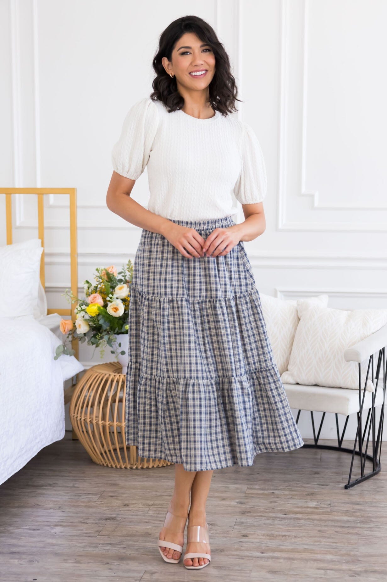 Step By Step Tiered Skirt Modest Dresses vendor-unknown