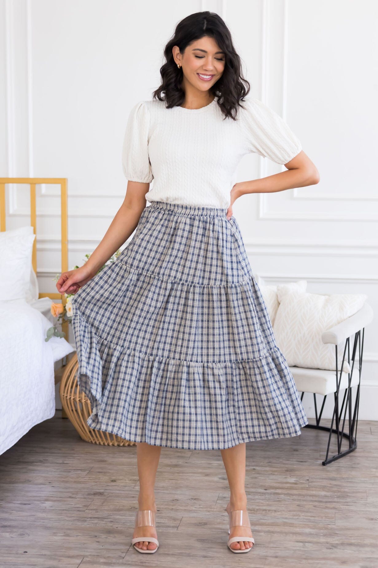 Step By Step Tiered Skirt Modest Dresses vendor-unknown
