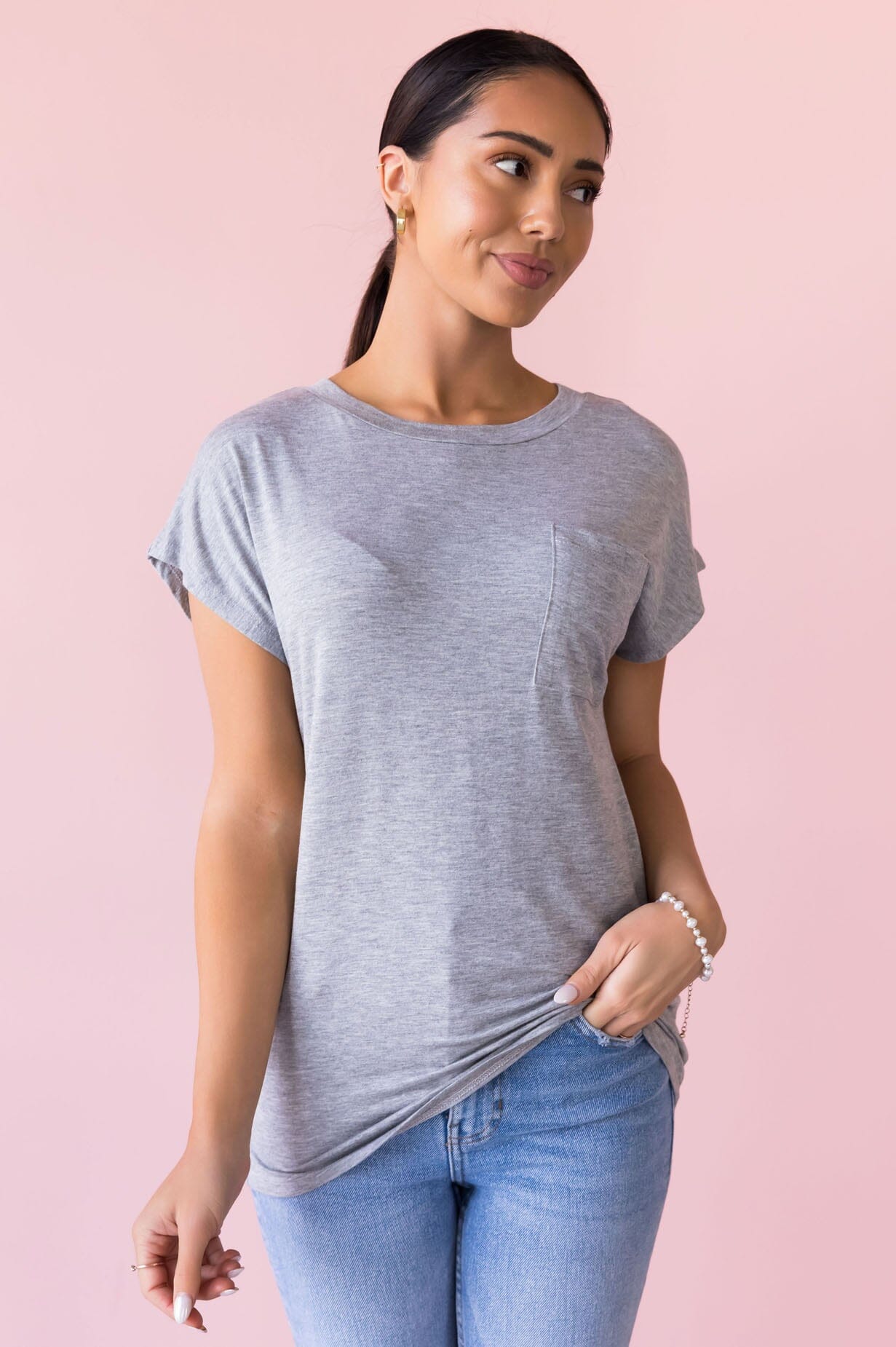 Basically Beautiful Pocket Tee NeeSee's Dresses