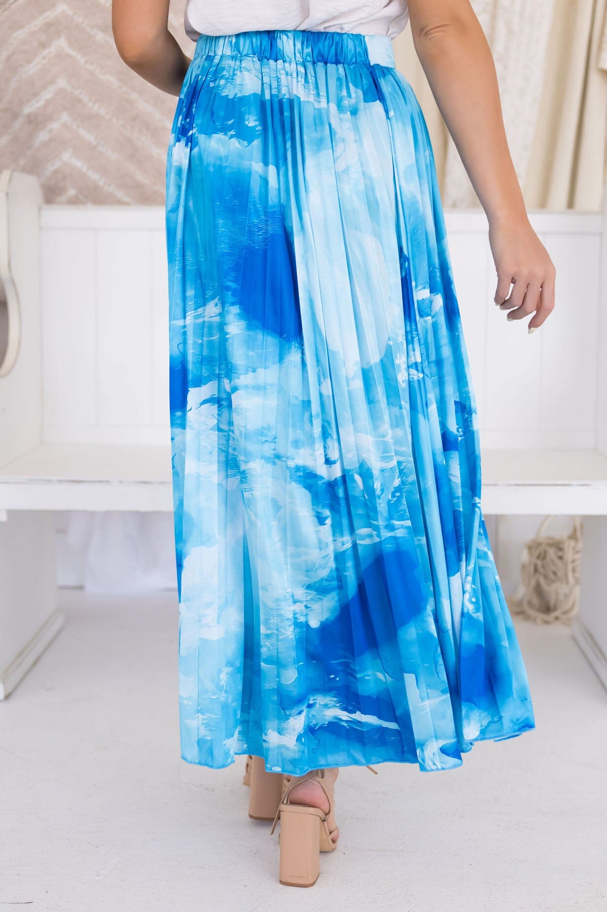 Ocean Waves Pleat Skirt Skirts vendor-unknown