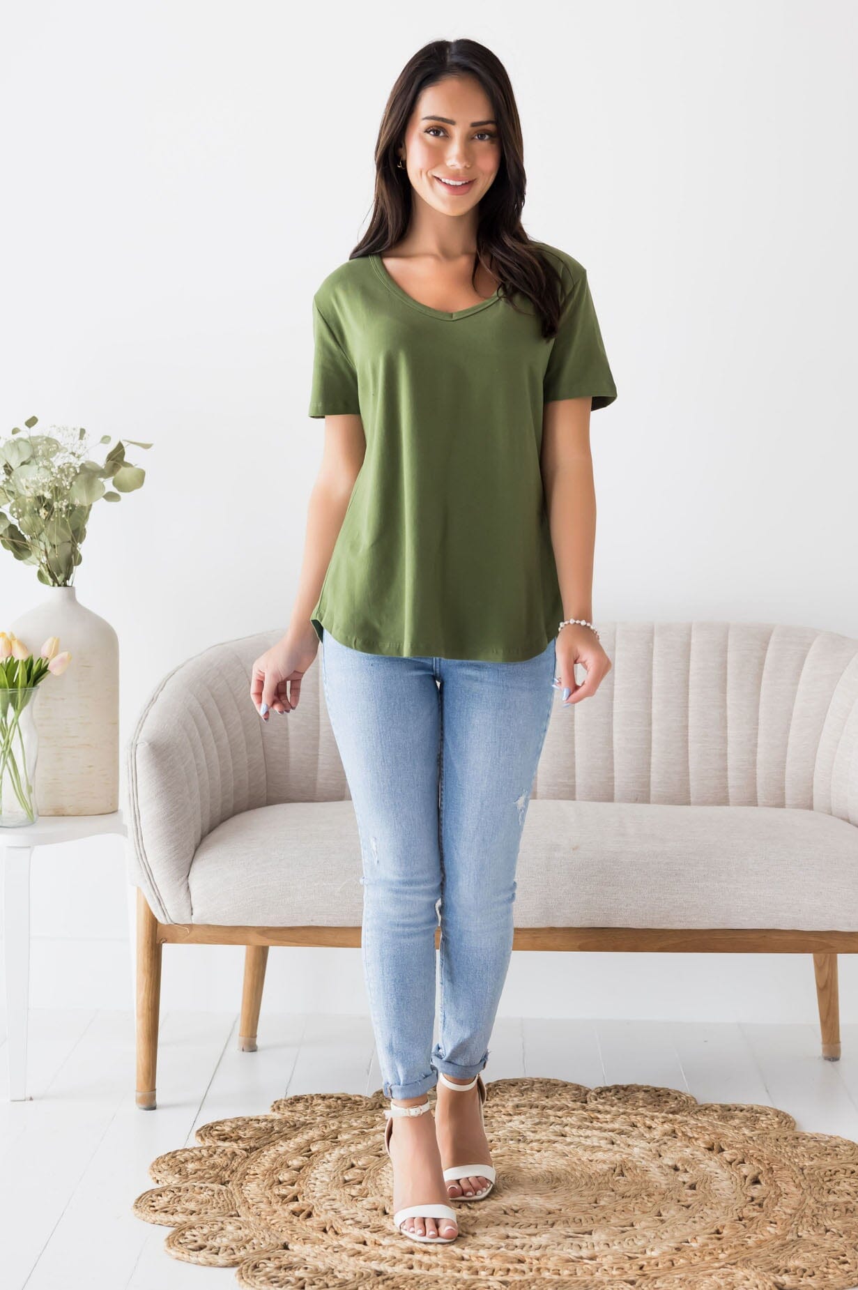 Not Just Basic V-Neck Tee NeeSee's Dresses