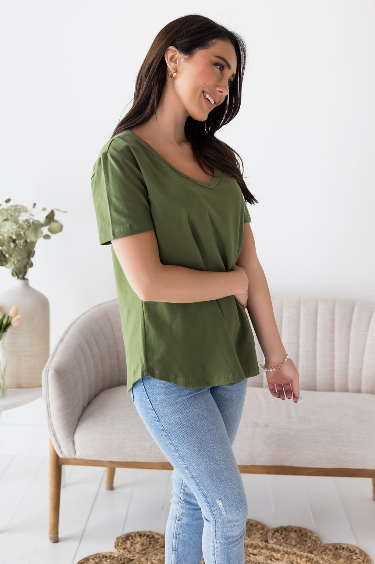 Not Just Basic V-Neck Tee NeeSee's Dresses