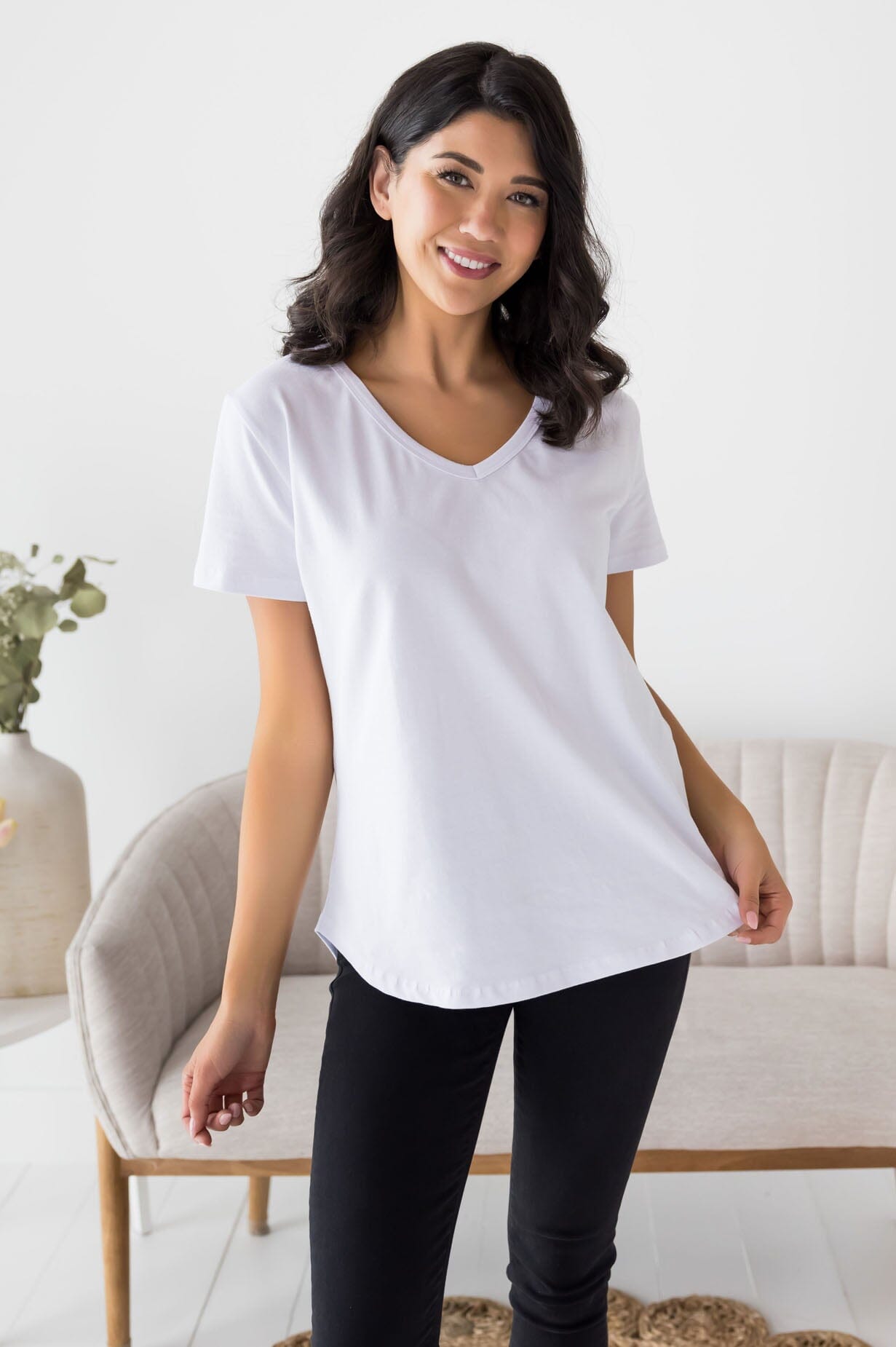 Not Just Basic V-Neck Tee NeeSee's Dresses