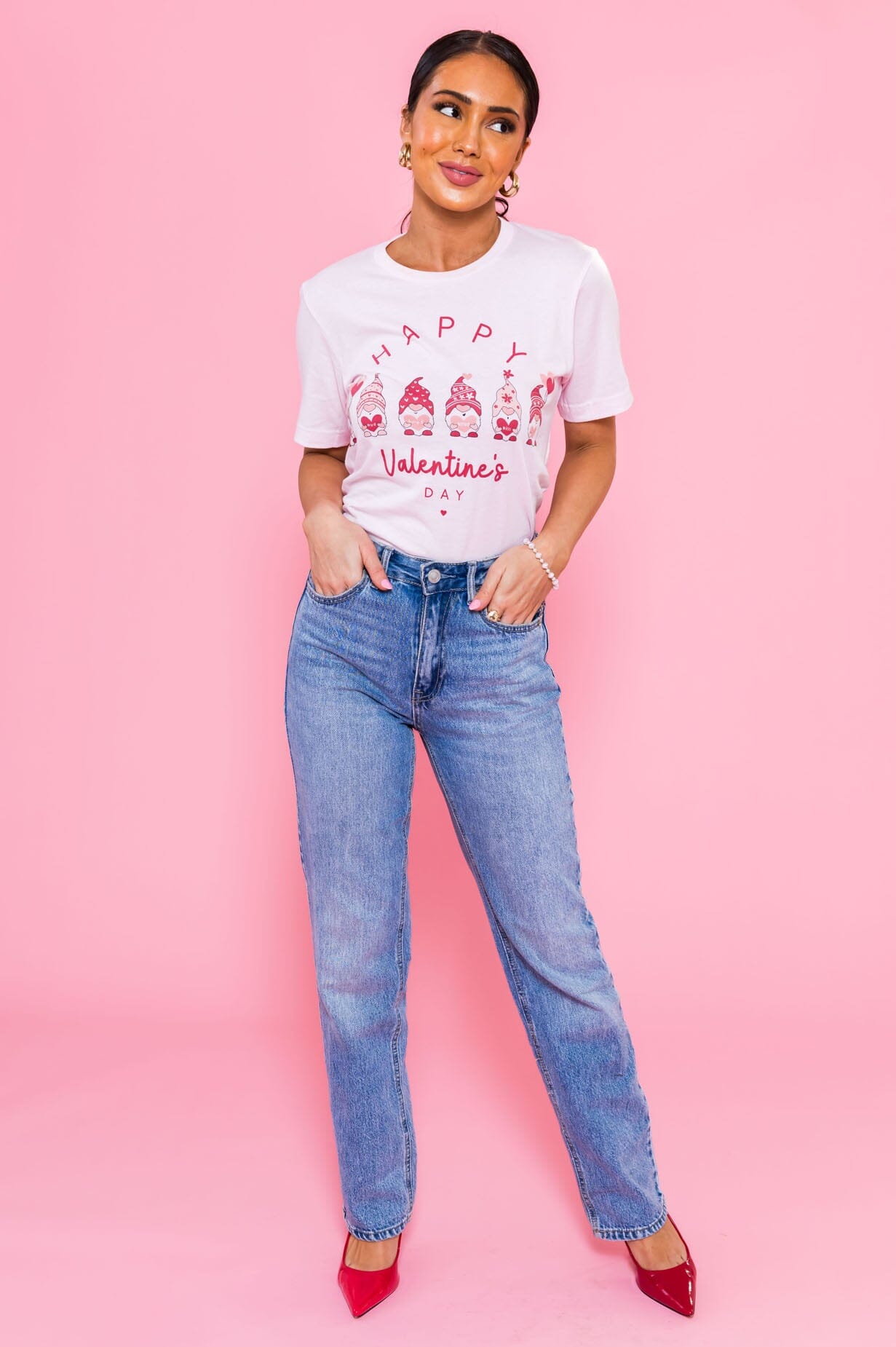 Happy Gnomes Valentine's Tee Modest Dresses vendor-unknown