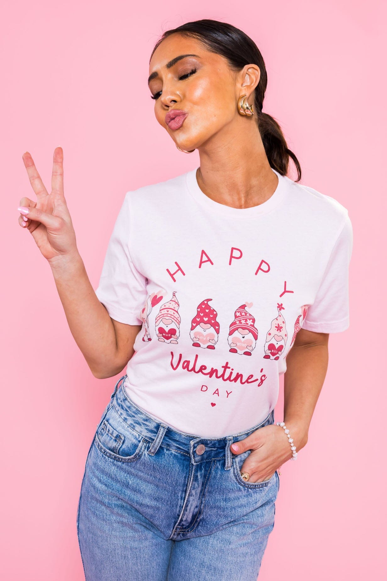 Happy Gnomes Valentine's Tee Modest Dresses vendor-unknown