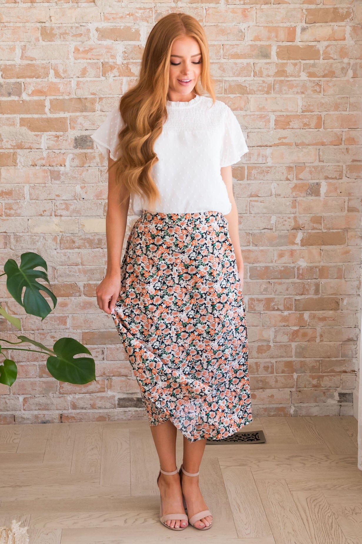Always Included Floral Modest Skirt Skirts vendor-unknown