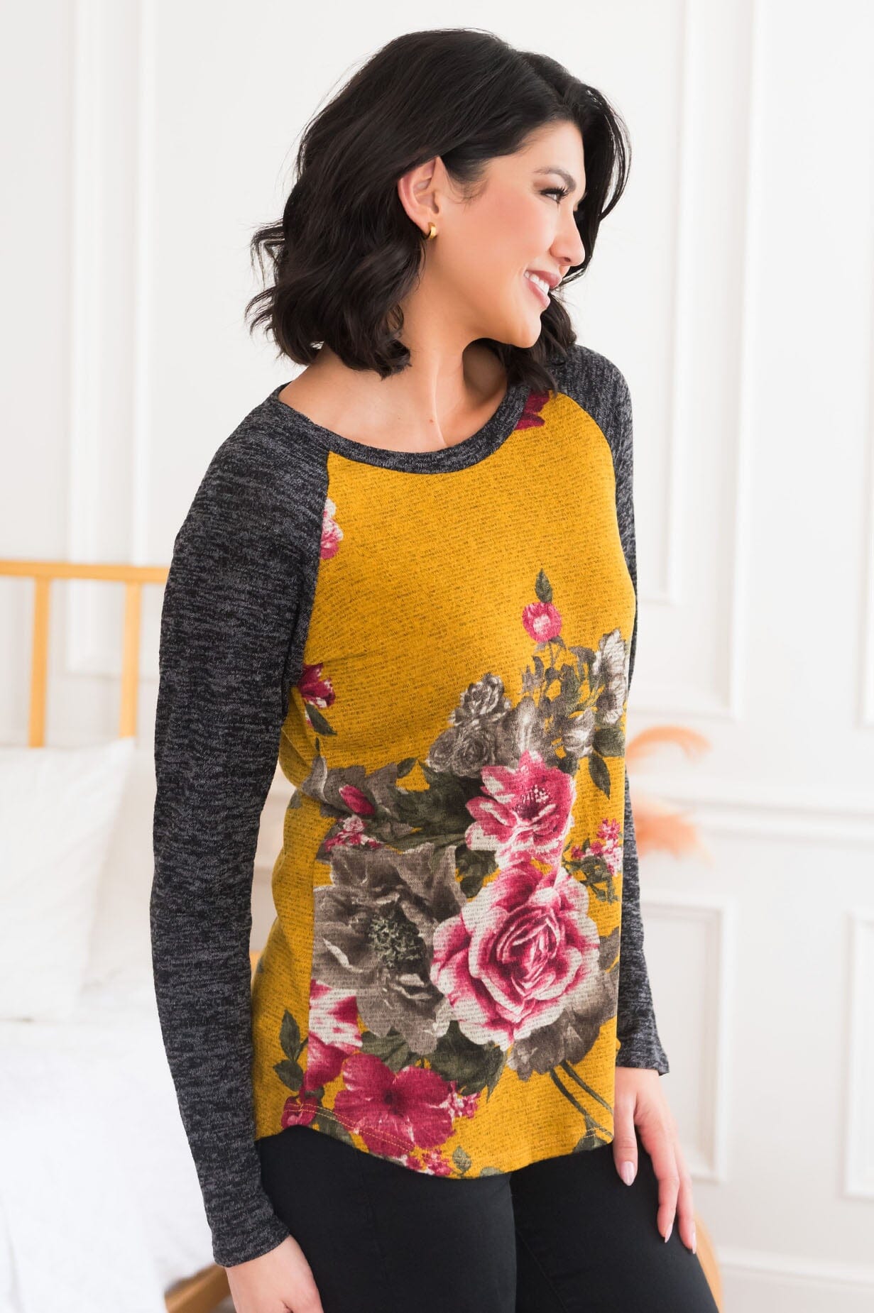 Simplistic Perfection Modest Floral Top NeeSee's Dresses