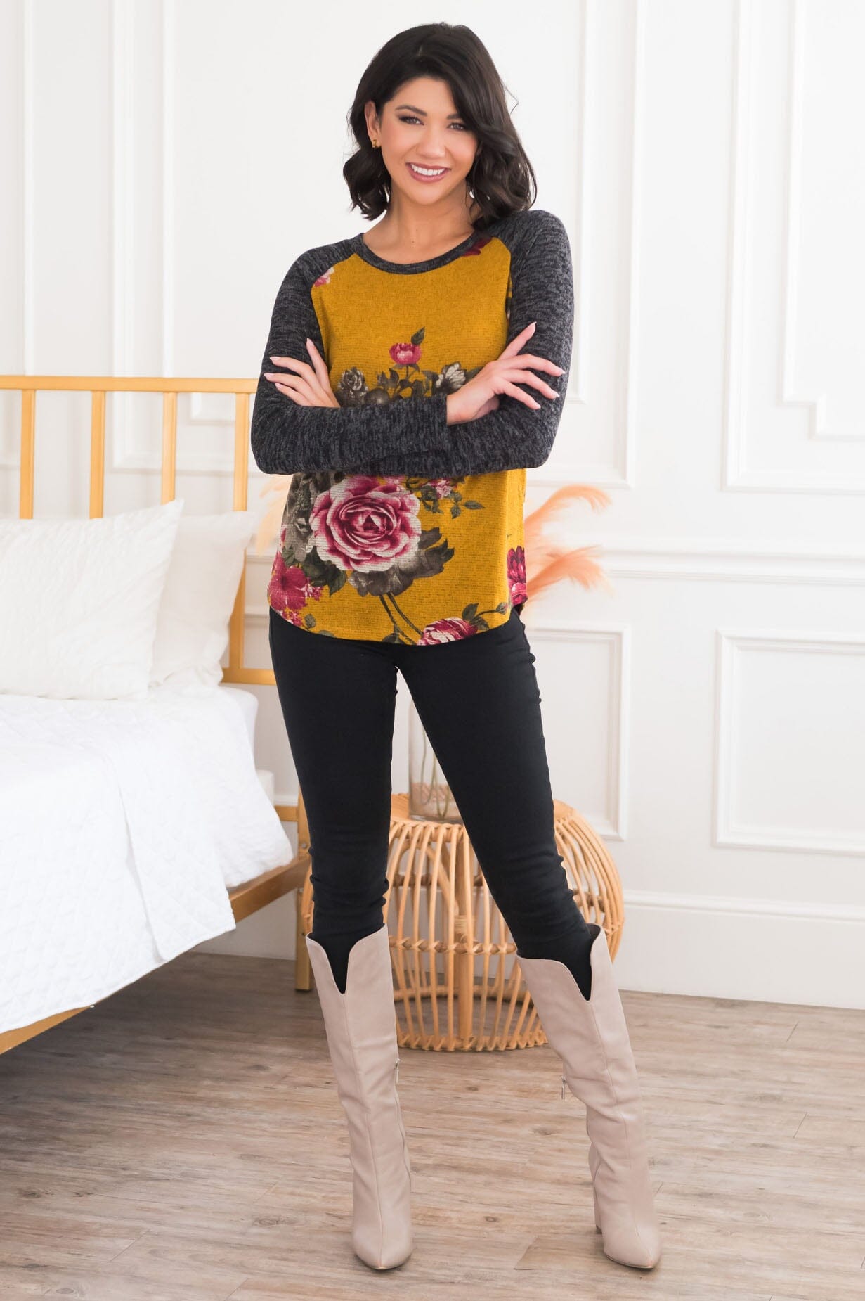 Simplistic Perfection Modest Floral Top NeeSee's Dresses