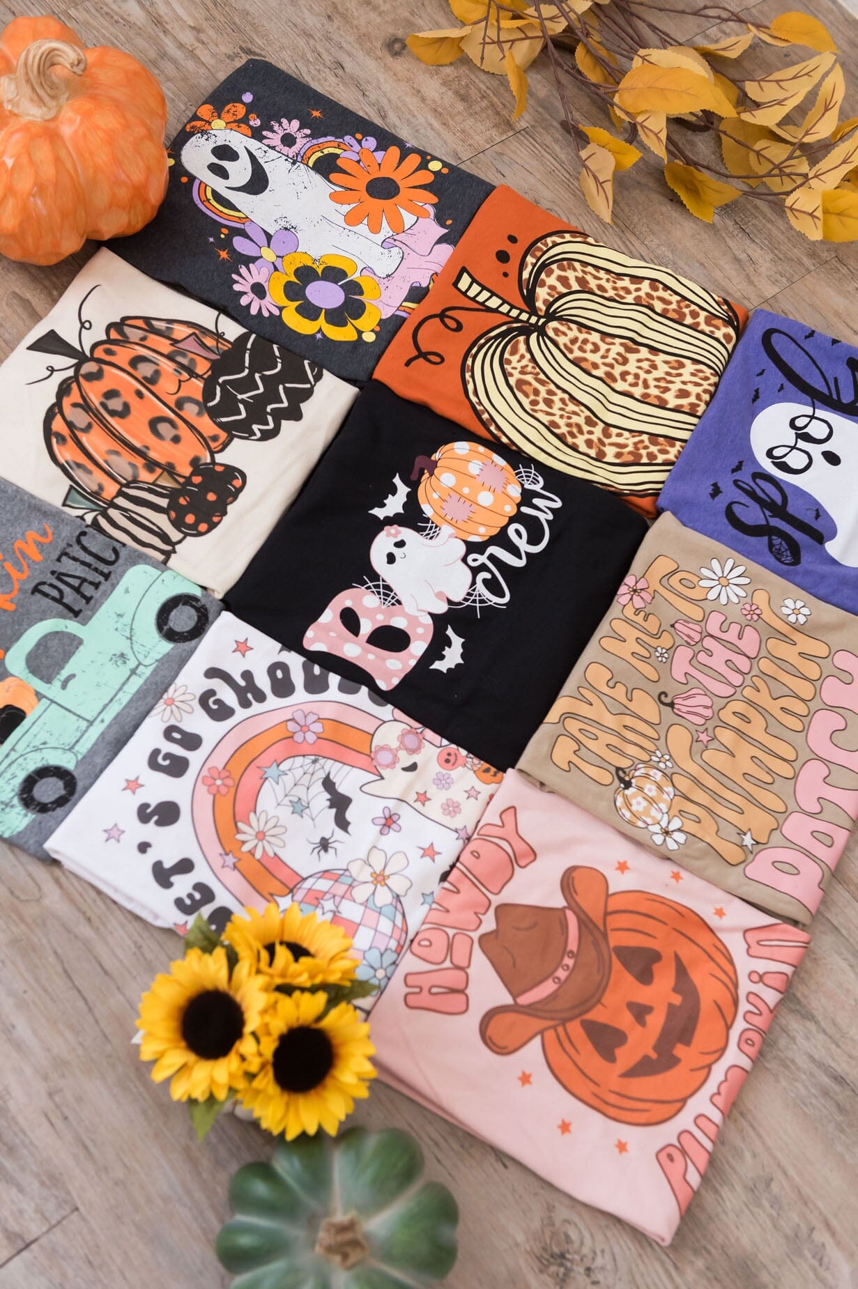 Field Of Pumpkins Modest Graphic Tee Modest Dresses vendor-unknown