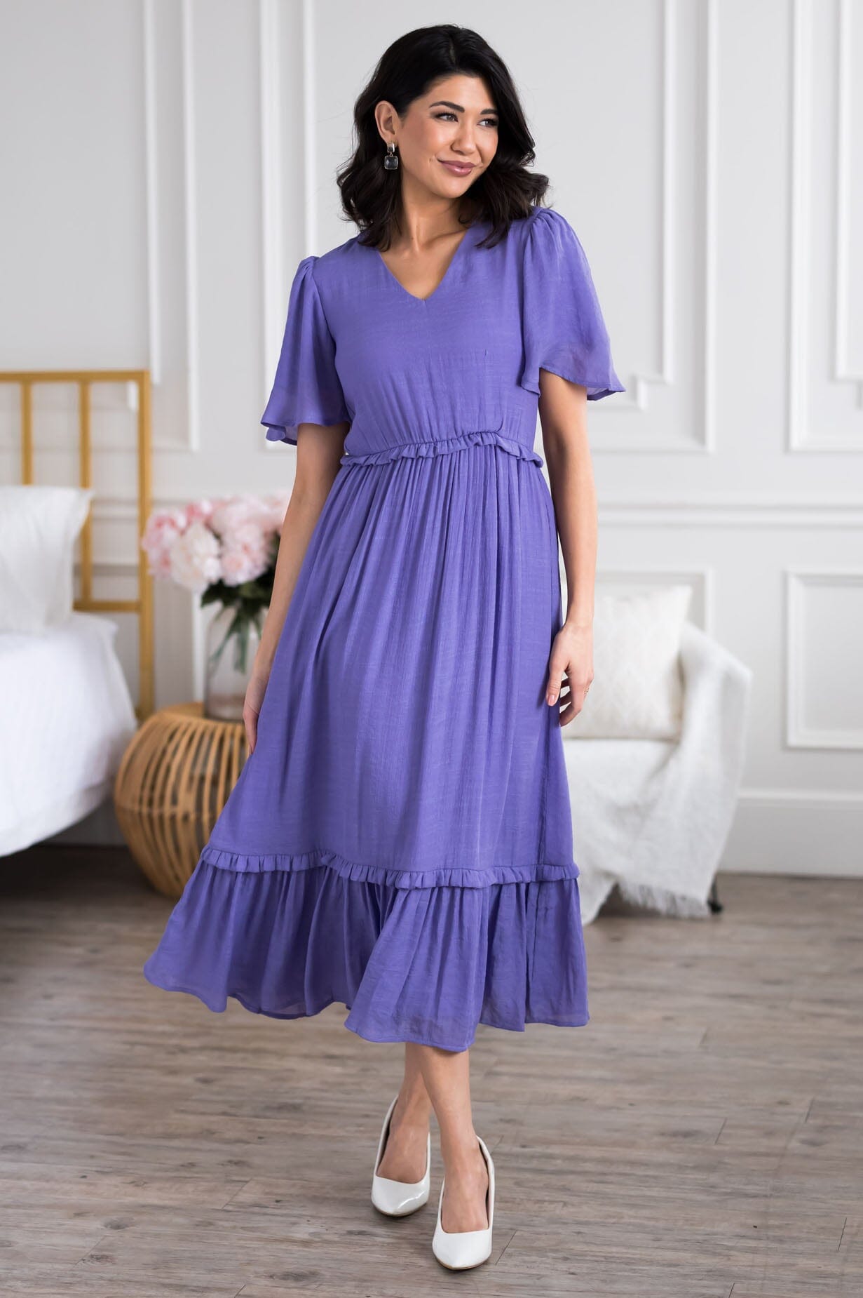 open lace back dress Nasira Maxi Dress - Deep Purple main image 1